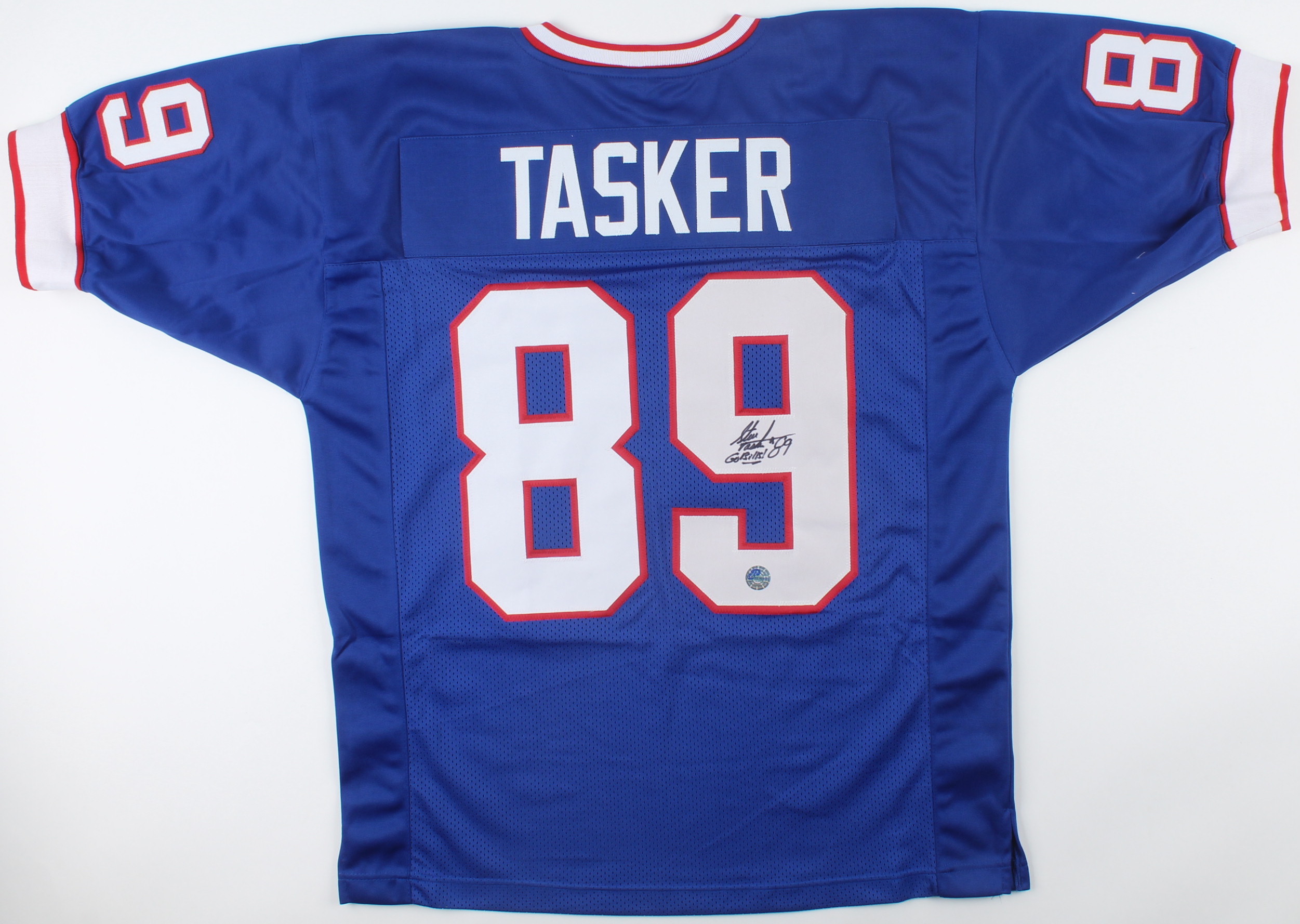 Steve Tasker Signed Jersey Inscribed "Go Bills!" (Pro Player Hologram) at PristineAuction.com Steve Tasker Signed Jersey Inscribed "Go Bills!" (Pro Player Hologram) at PristineAuction.com