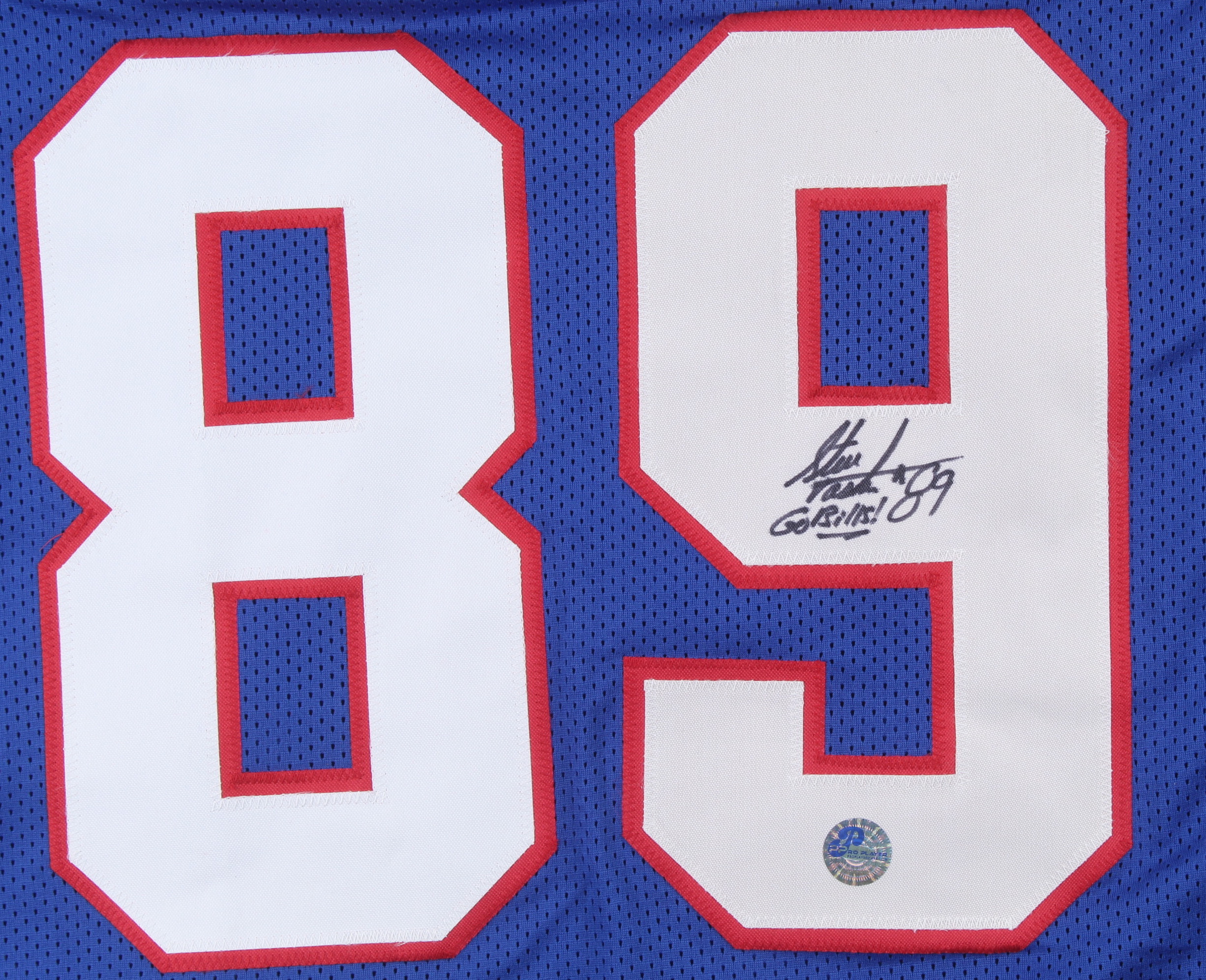 Steve Tasker Signed Jersey Inscribed "Go Bills!" (Pro Player Hologram) at PristineAuction.com Steve Tasker Signed Jersey Inscribed "Go Bills!" (Pro Player Hologram) at PristineAuction.com