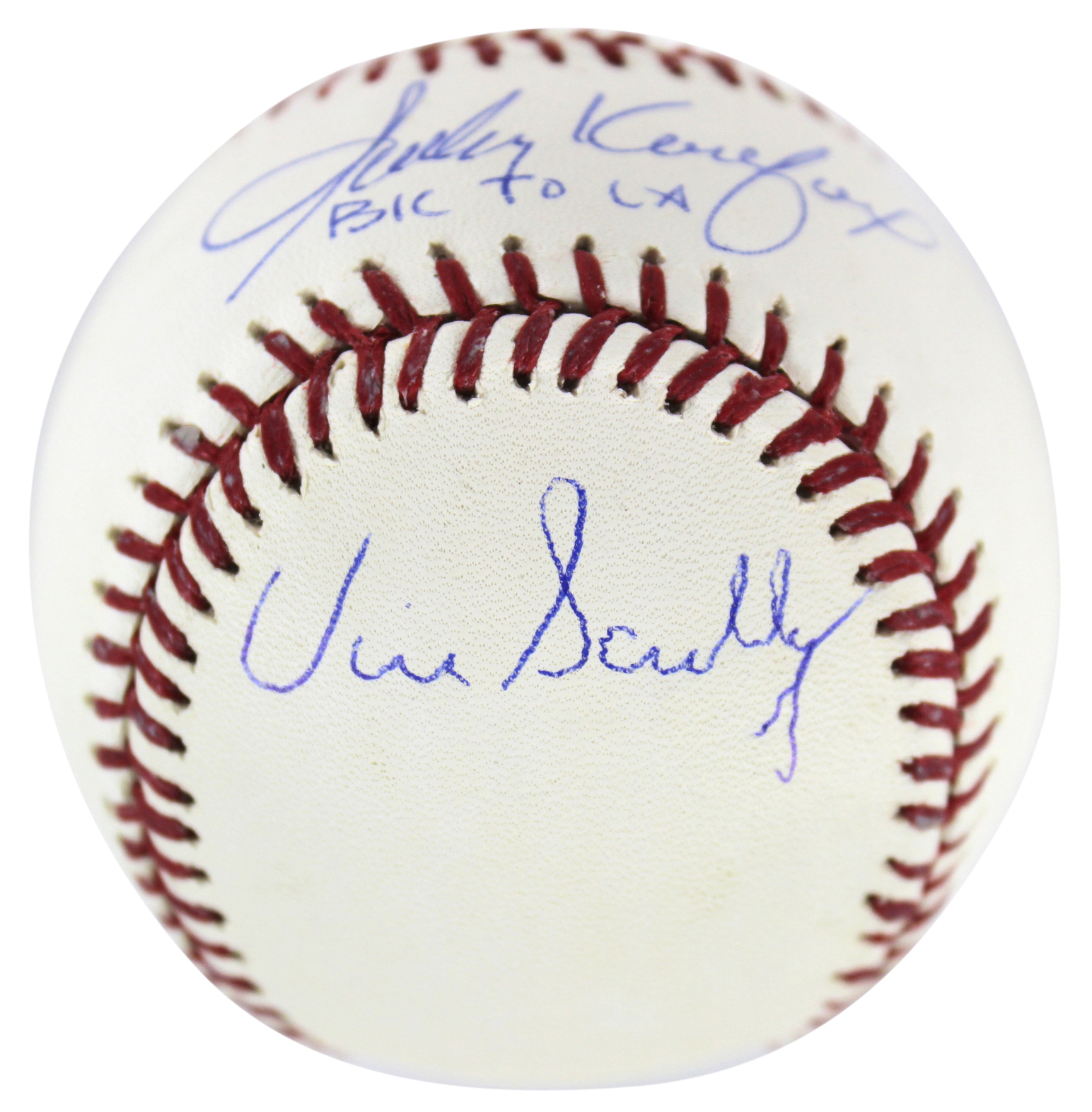 Sandy Koufax & Vin Scully Signed OML Baseball Inscribed "BK to LA" (Beckett COA & Steiner Hologram) at PristineAuction.com Sandy Koufax & Vin Scully Signed OML Baseball Inscribed "BK to LA" (Beckett COA & Steiner Hologram) at PristineAuction.com