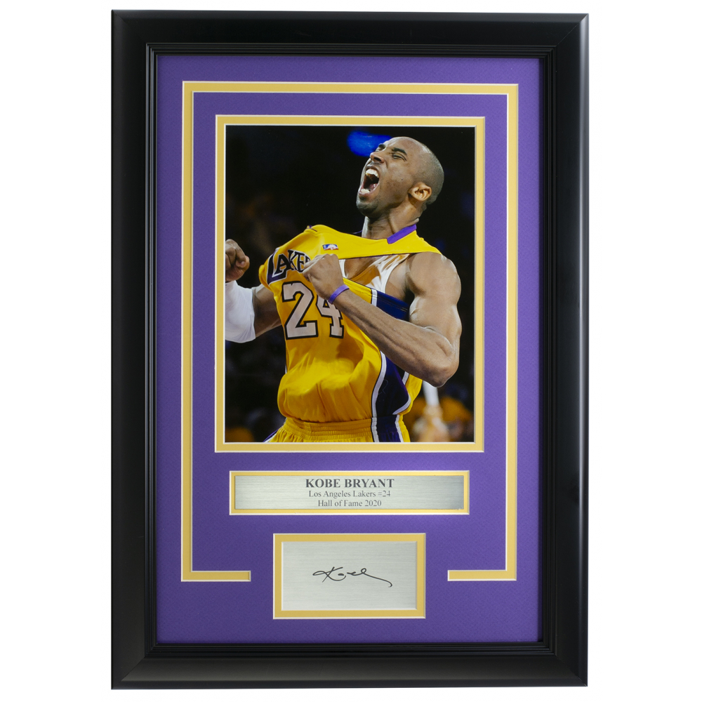 Kobe Bryant Lakers 14x18 Custom Framed Photo Display Pristine Auction