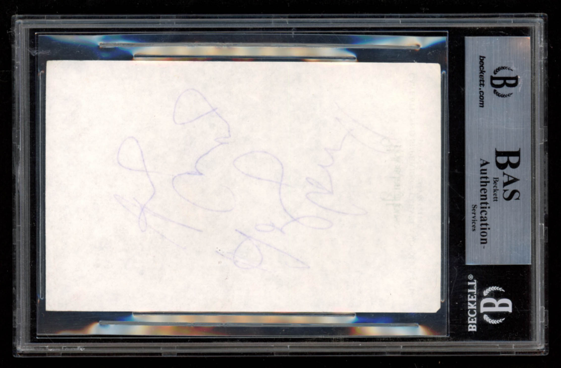 Harry Caray Signed 3.5x5.5 Cut with Inscription Inscribed "Holy Cow!!" (BAS Encapsulated) at PristineAuction.com Harry Caray Signed 3.5x5.5 Cut with Inscription Inscribed "Holy Cow!!" (BAS Encapsulated) at PristineAuction.com