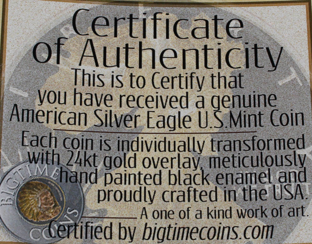 1991 Silver Eagle $1 Dollar 24kt Gold Coin in Case at PristineAuction.com 1991 Silver Eagle $1 Dollar 24kt Gold Coin in Case at PristineAuction.com