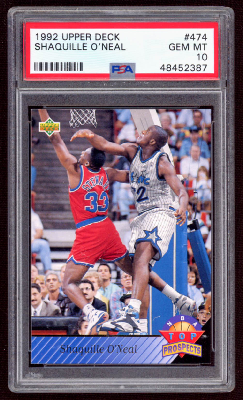 Shaquille O'Neal 1992-93 Upper Deck #474 Top Prospects (PSA 10) at PristineAuction.com Shaquille O'Neal 1992-93 Upper Deck #474 Top Prospects (PSA 10) at PristineAuction.com