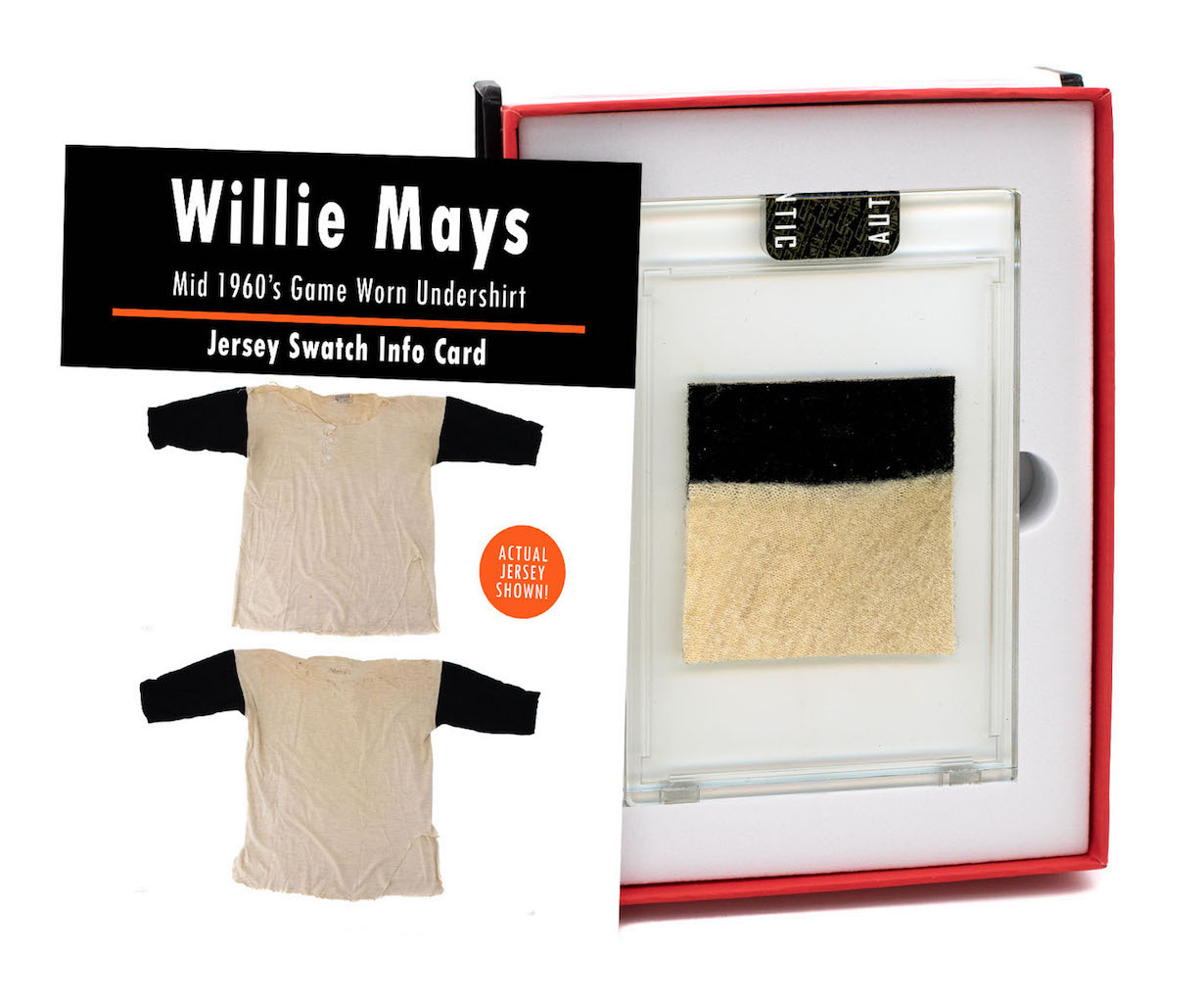WILLIE MAYS 1960’S SAN FRANCISCO GIANTS GAME-WORN SHIRT MYSTERY SWATCH BOX! at PristineAuction.com WILLIE MAYS 1960’S SAN FRANCISCO GIANTS GAME-WORN SHIRT MYSTERY SWATCH BOX! at PristineAuction.com