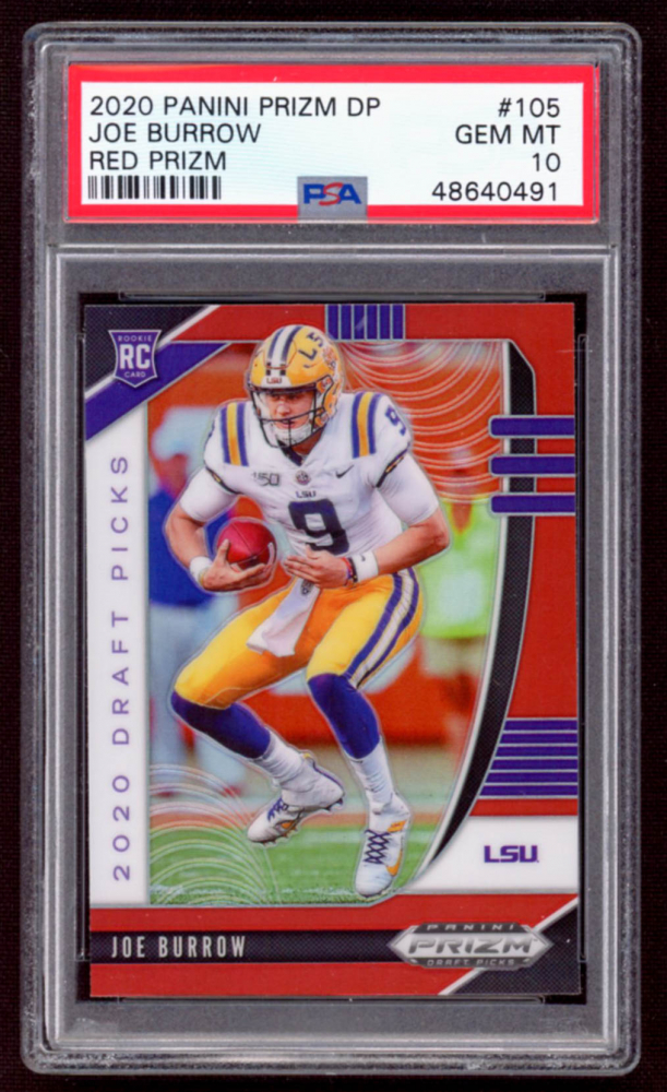 Joe Burrow 2020 Panini Prizm Draft Picks Prizms Red 105 RC PSA 10 