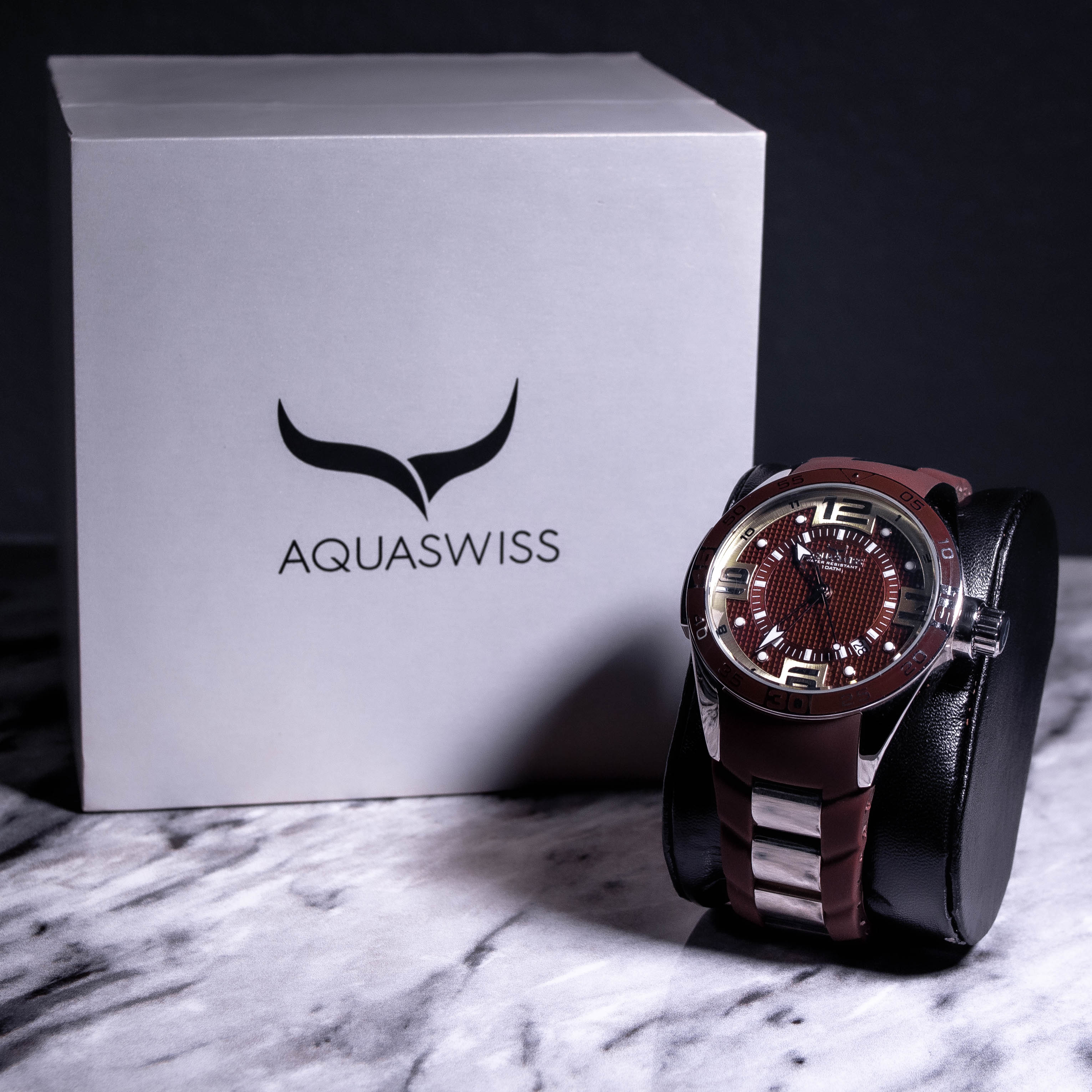 Aquaswiss Trax 3-PreOwned AQUASWISS TRAX 5H CHRONO SWISS GOLD COLORED DIAL SILICONE  main image 4