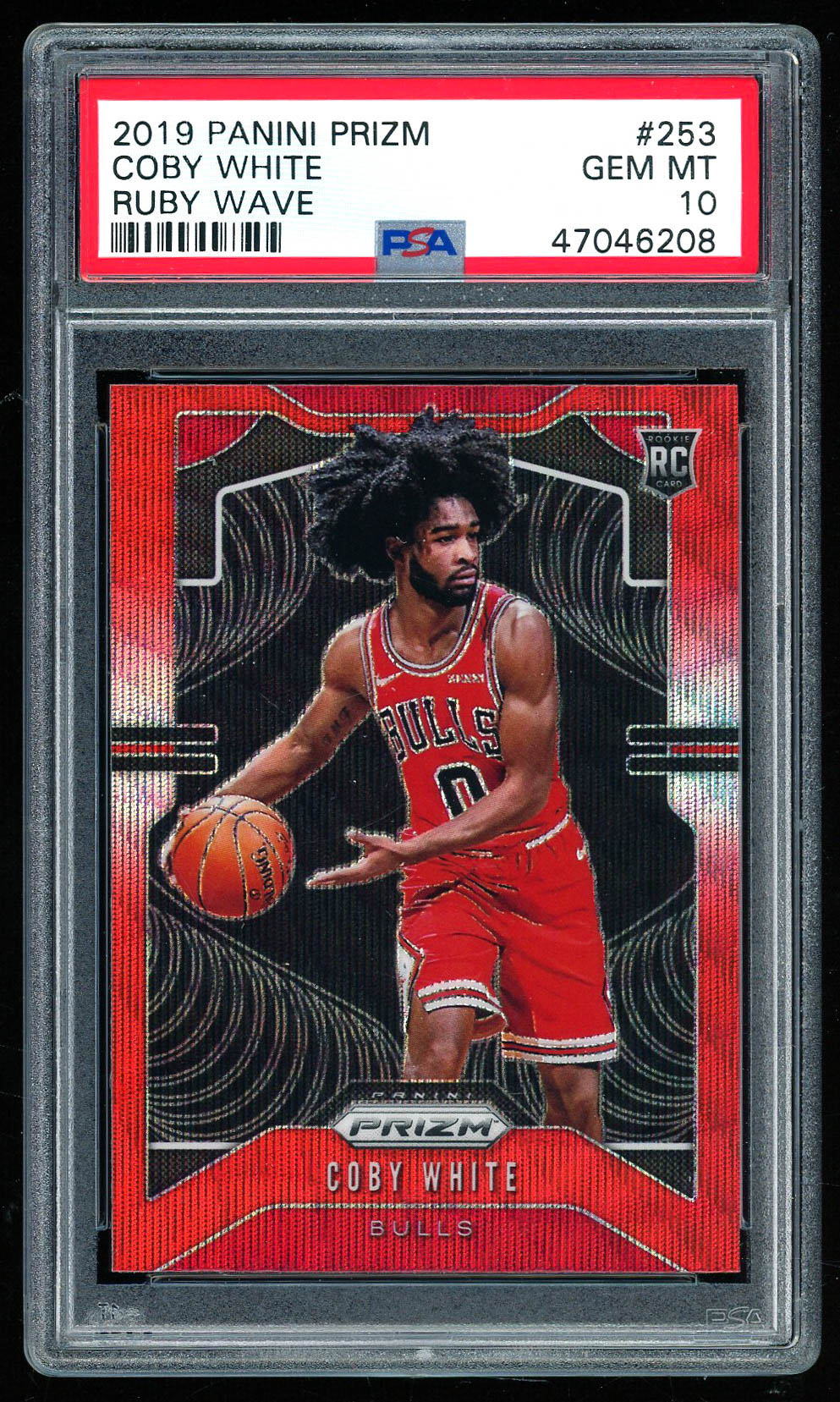 Coby White 2019-20 Panini Prizm Prizms Ruby Wave #253 RC (PSA 10) at PristineAuction.com Coby White 2019-20 Panini Prizm Prizms Ruby Wave #253 RC (PSA 10) at PristineAuction.com