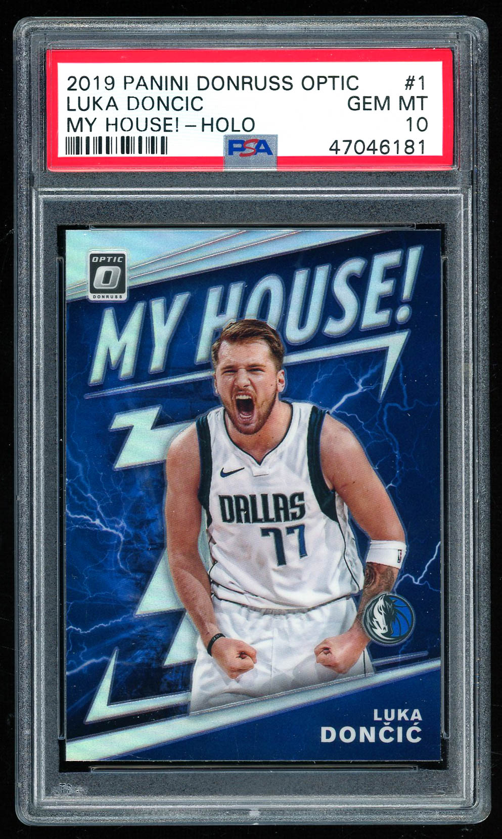 Luka Doncic 2019-20 Donruss Optic My House Holo #1 (PSA 10) at PristineAuction.com Luka Doncic 2019-20 Donruss Optic My House Holo #1 (PSA 10) at PristineAuction.com