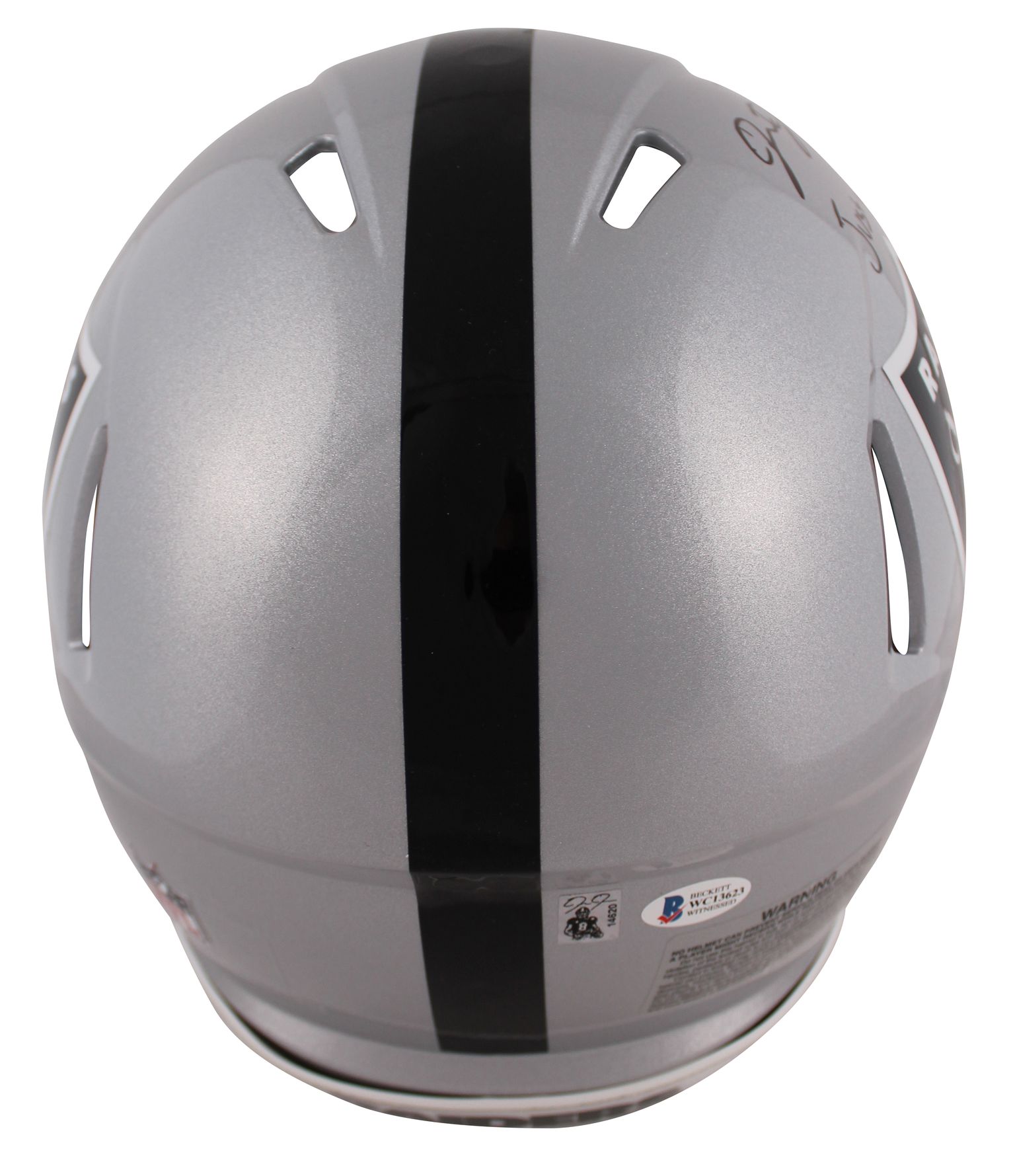 Josh Jacobs Signed Oakland Raiders Full-Size Authentic On-Field Speed Helmet Inscribed "Just Win Baby" (Beckett COA & Jacobs Hologram) at PristineAuction.com Josh Jacobs Signed Oakland Raiders Full-Size Authentic On-Field Speed Helmet Inscribed "Just Win Baby" (Beckett COA & Jacobs Hologram) at PristineAuction.com