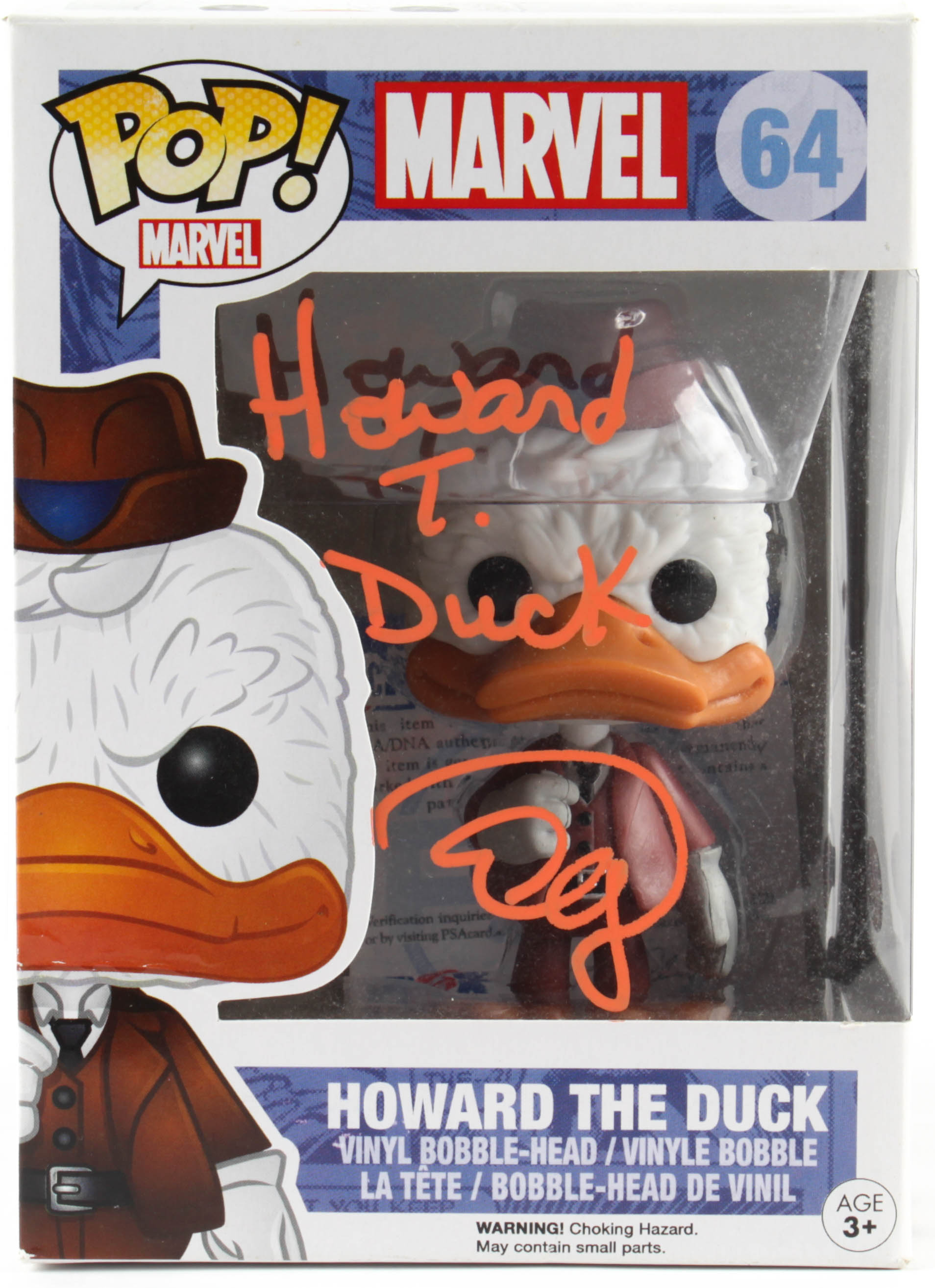 Ed Gale Signed "Howard the Duck" #64 Funko Pop! Vinyl Figure Inscribed "Howard T. Duck" (PSA COA) at PristineAuction.com Ed Gale Signed "Howard the Duck" #64 Funko Pop! Vinyl Figure Inscribed "Howard T. Duck" (PSA COA) at PristineAuction.com