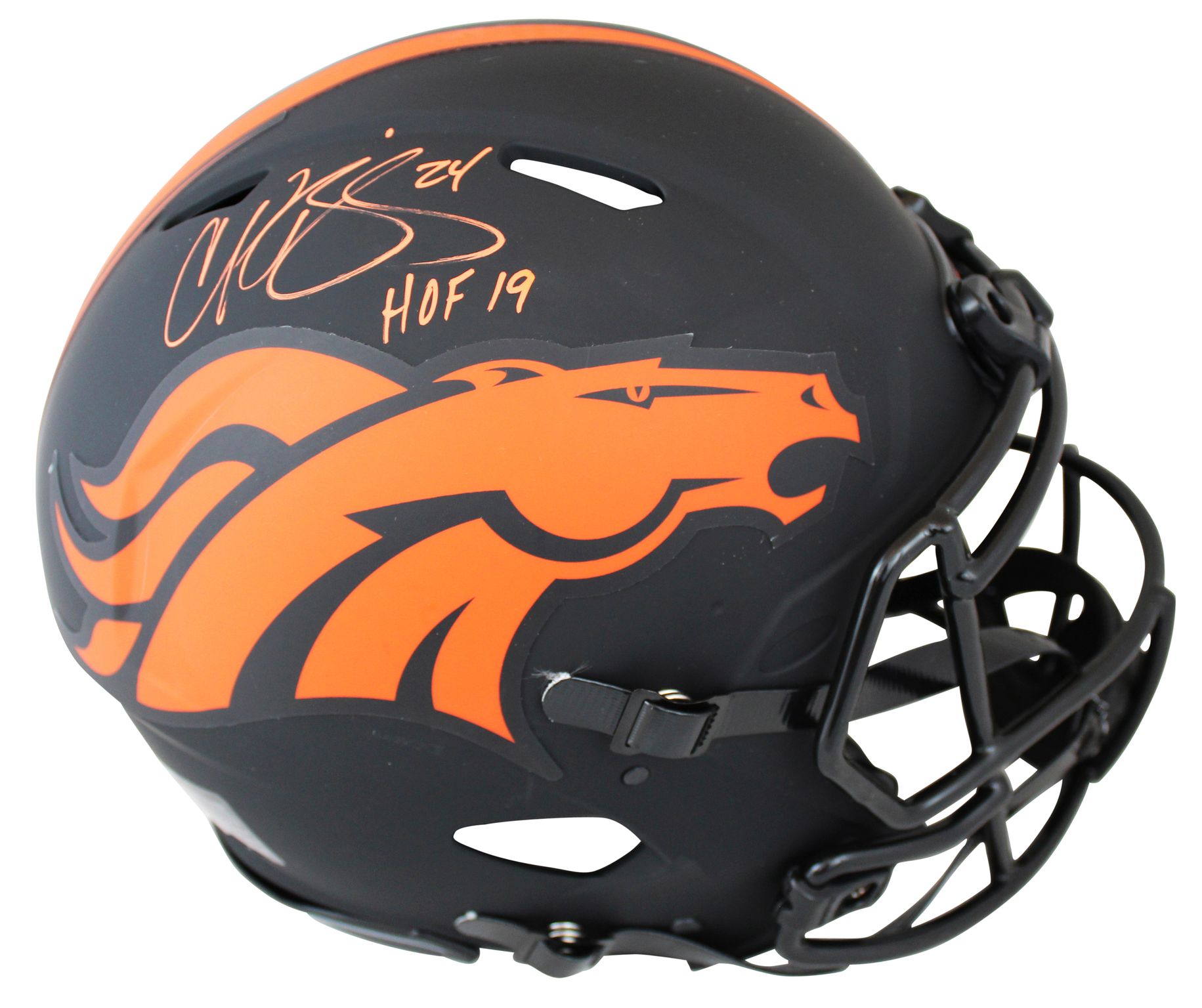 Champ Bailey Signed Broncos Full-Size Authentic On-Field Eclipse Alternate Speed Helmet (Beckett COA) at PristineAuction.com Champ Bailey Signed Broncos Full-Size Authentic On-Field Eclipse Alternate Speed Helmet (Beckett COA) at PristineAuction.com