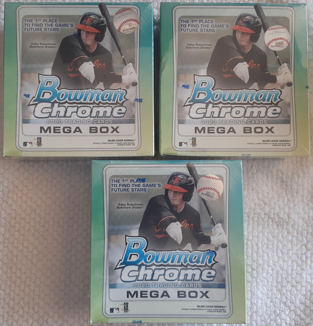 Lot of (3) 2020 Bowman Chrome Baseball Mega Box at PristineAuction.com Lot of (3) 2020 Bowman Chrome Baseball Mega Box at PristineAuction.com