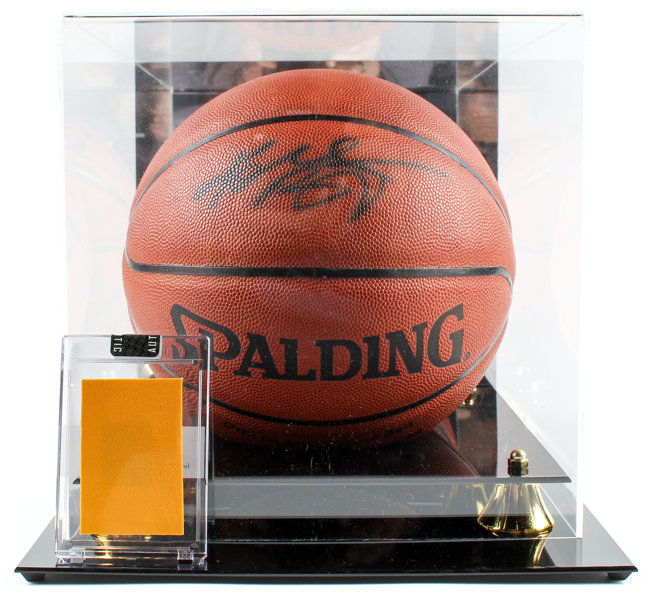 Lot of (2) Kobe Bryant Items With Signed NBA Basketball With Display Case & 1999 Game Worn Warm Ups Piece (Beckett LOA & PSA Hologram) at PristineAuction.com Lot of (2) Kobe Bryant Items With Signed NBA Basketball With Display Case & 1999 Game Worn Warm Ups Piece (Beckett LOA & PSA Hologram) at PristineAuction.com