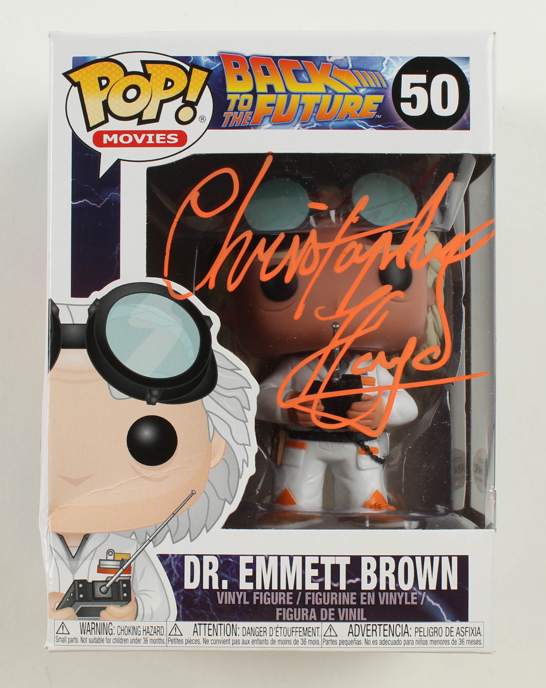 Christopher Lloyd Signed "Back To The Future" #50 Dr. Emmett Brown Funko Pop Figure (Beckett Hologram) at PristineAuction.com Christopher Lloyd Signed "Back To The Future" #50 Dr. Emmett Brown Funko Pop Figure (Beckett Hologram) at PristineAuction.com