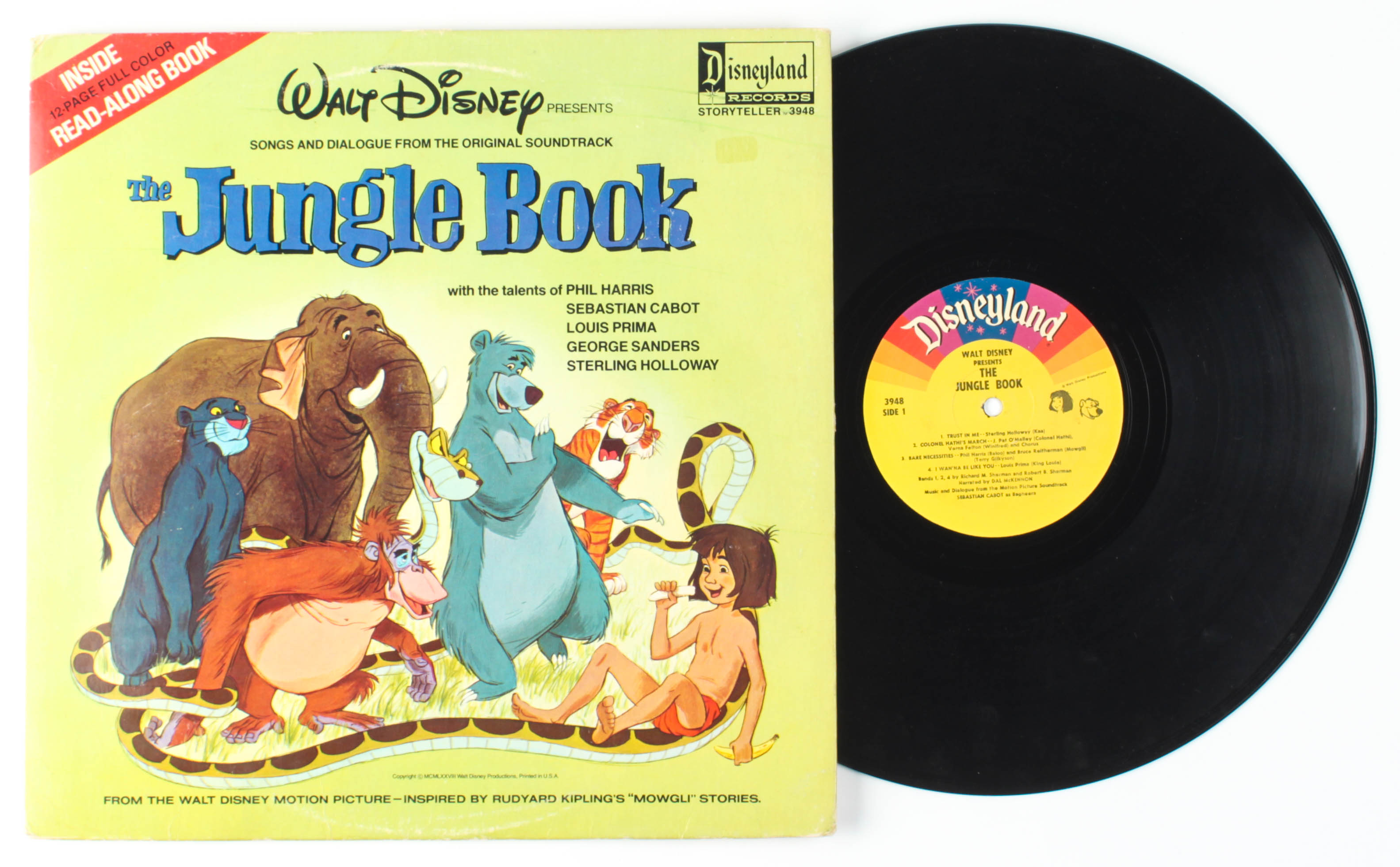 Walt Disney's "The Jungle Book" Original Soundtrack Read-Along Book Vinyl Record Album at PristineAuction.com Walt Disney's "The Jungle Book" Original Soundtrack Read-Along Book Vinyl Record Album at PristineAuction.com