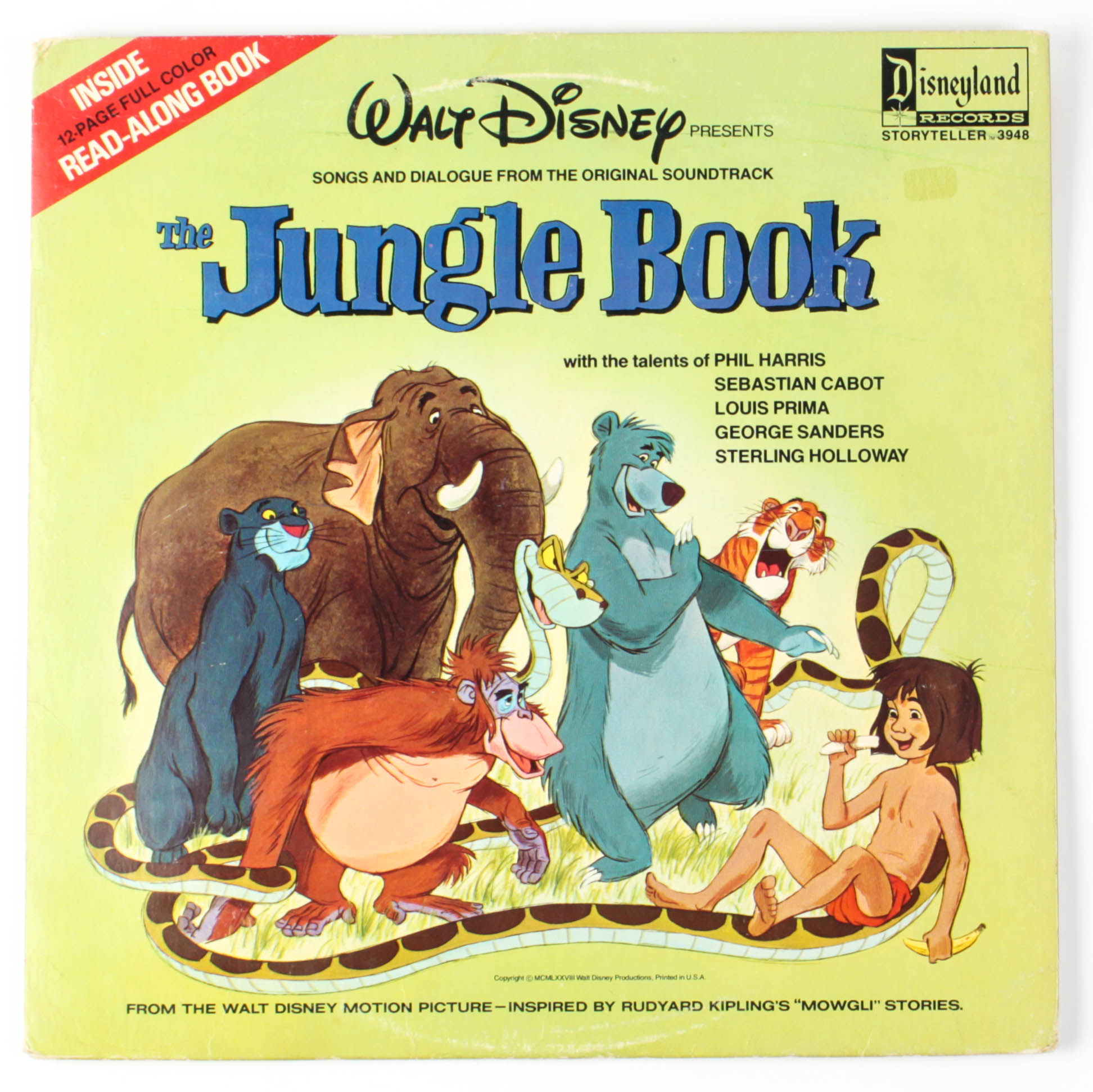 Walt Disney's "The Jungle Book" Original Soundtrack Read-Along Book Vinyl Record Album at PristineAuction.com Walt Disney's "The Jungle Book" Original Soundtrack Read-Along Book Vinyl Record Album at PristineAuction.com