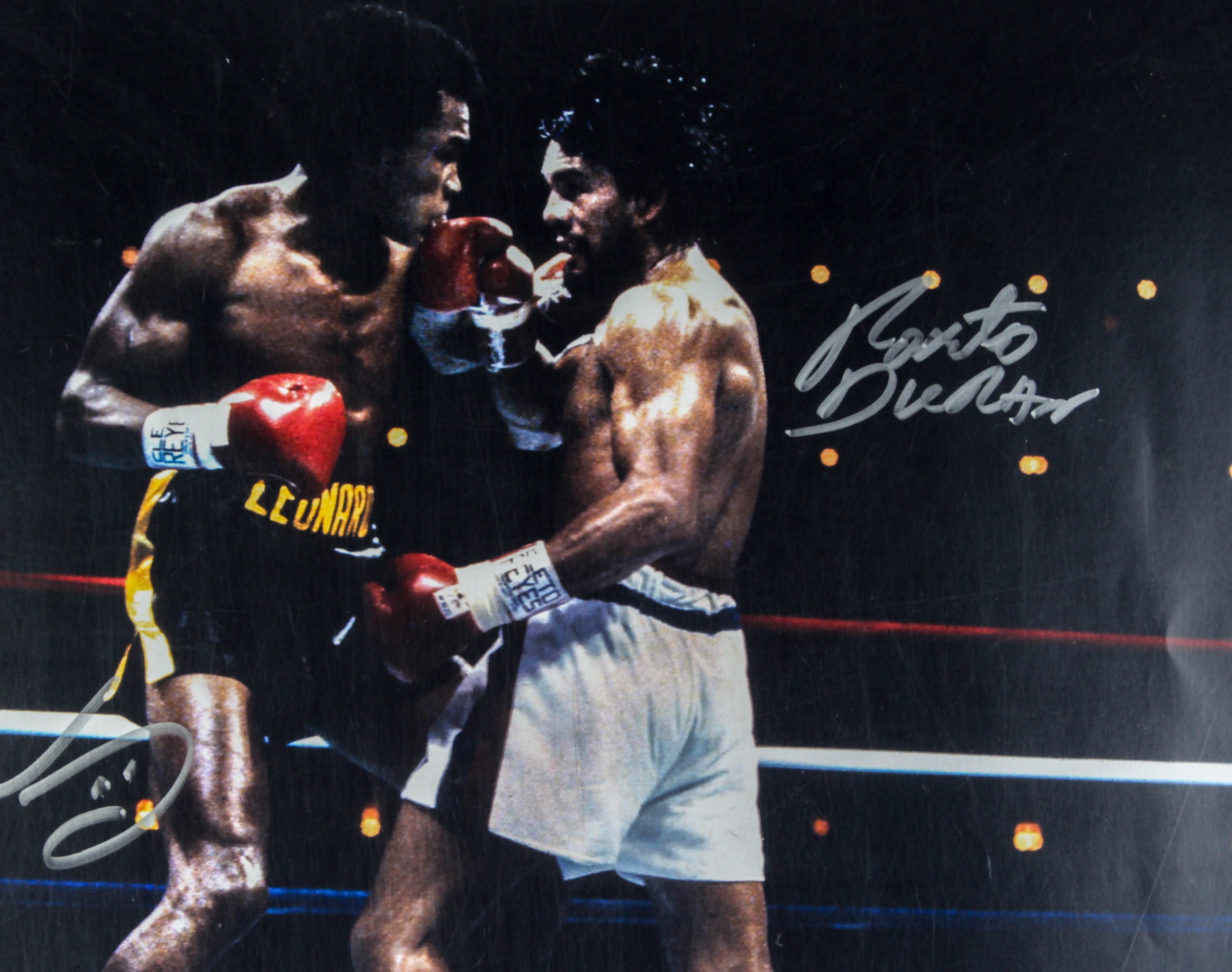 Sugar Ray Leonard & Roberto Duran Signed 16x20 Photo (PSA COA) at PristineAuction.com Sugar Ray Leonard & Roberto Duran Signed 16x20 Photo (PSA COA) at PristineAuction.com