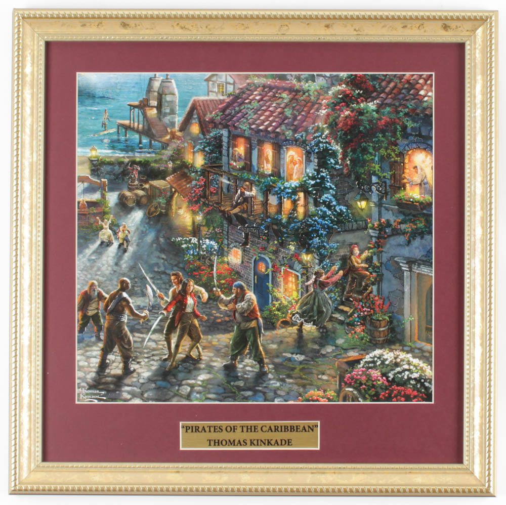 Thomas Kinkade Walt Disney’s “Pirates Of The Caribbean” 16x16 Custom