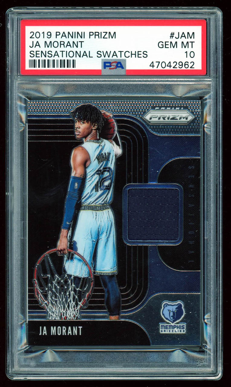 Ja Morant 2019-20 Panini Prizm Sensational Swatches #2 (PSA 10) at PristineAuction.com Ja Morant 2019-20 Panini Prizm Sensational Swatches #2 (PSA 10) at PristineAuction.com