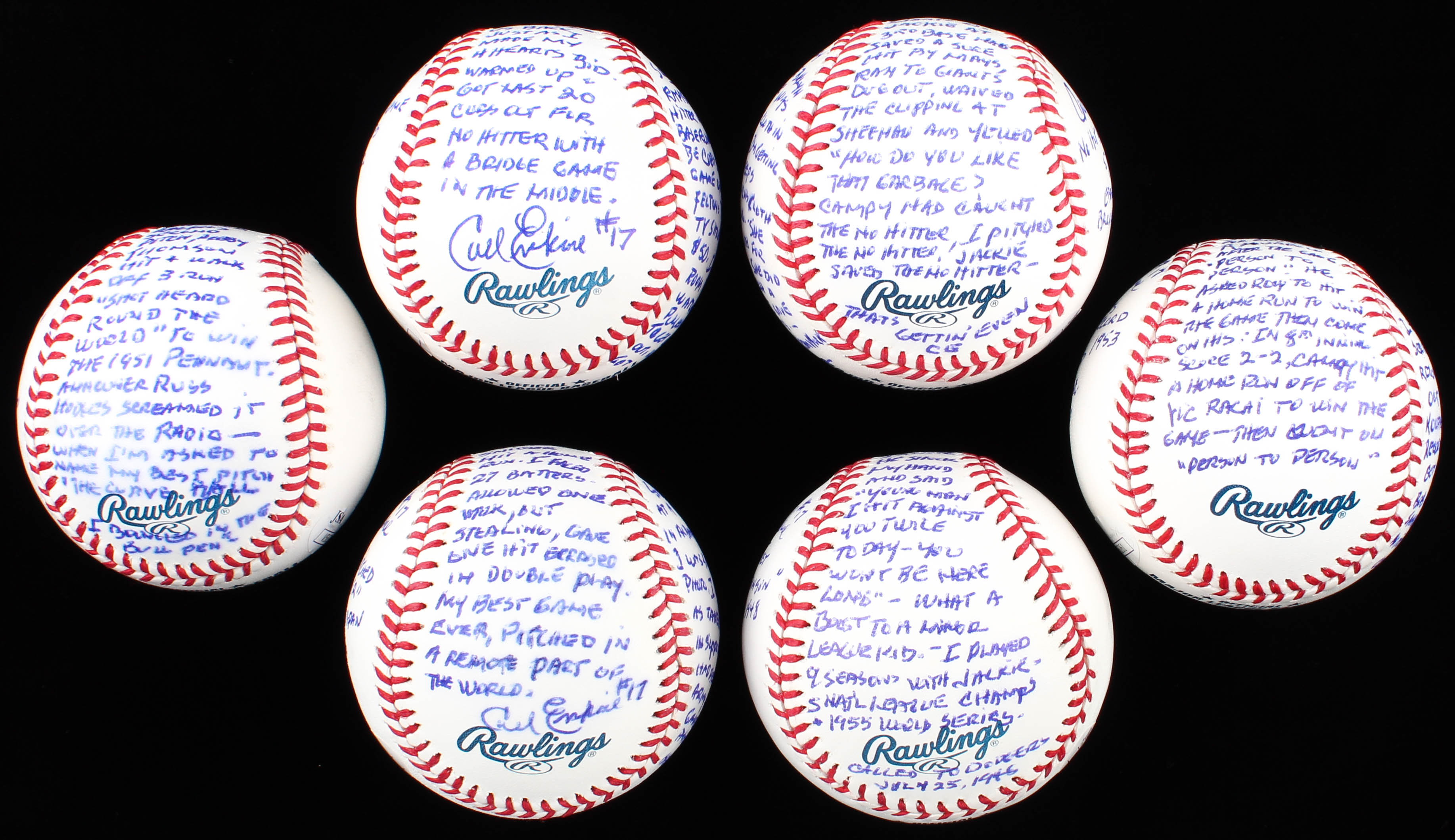 Carl Erskine Signed Dodgers LE "Tales From The Dodgers Dugout" Story Ball Baseball Collection (JSA COA & Tracy Stallard LOA) at PristineAuction.com Carl Erskine Signed Dodgers LE "Tales From The Dodgers Dugout" Story Ball Baseball Collection (JSA COA & Tracy Stallard LOA) at PristineAuction.com
