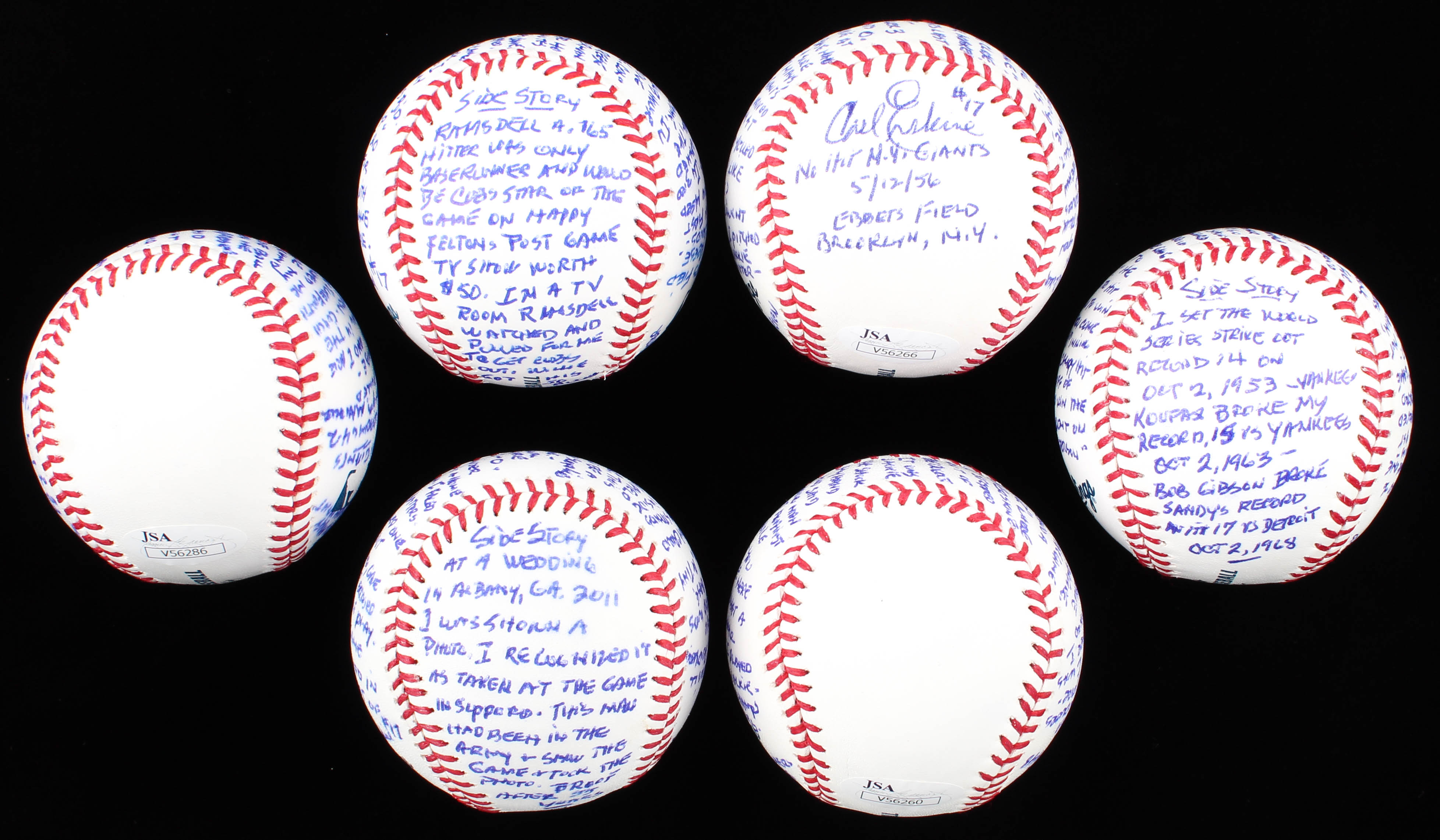 Carl Erskine Signed Dodgers LE "Tales From The Dodgers Dugout" Story Ball Baseball Collection (JSA COA & Tracy Stallard LOA) at PristineAuction.com Carl Erskine Signed Dodgers LE "Tales From The Dodgers Dugout" Story Ball Baseball Collection (JSA COA & Tracy Stallard LOA) at PristineAuction.com