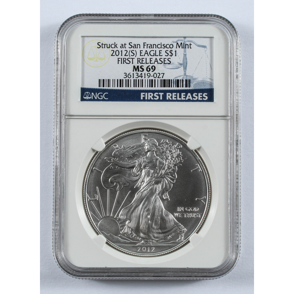 2012 American Silver Eagle .999 Silver NGC MS69 First Releases