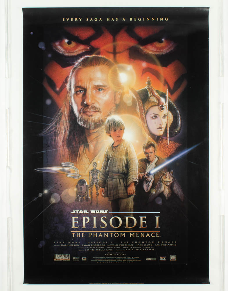 "Star Wars: The Phantom Menace" 26.5x39.5 Movie Poster at PristineAuction.com "Star Wars: The Phantom Menace" 26.5x39.5 Movie Poster at PristineAuction.com