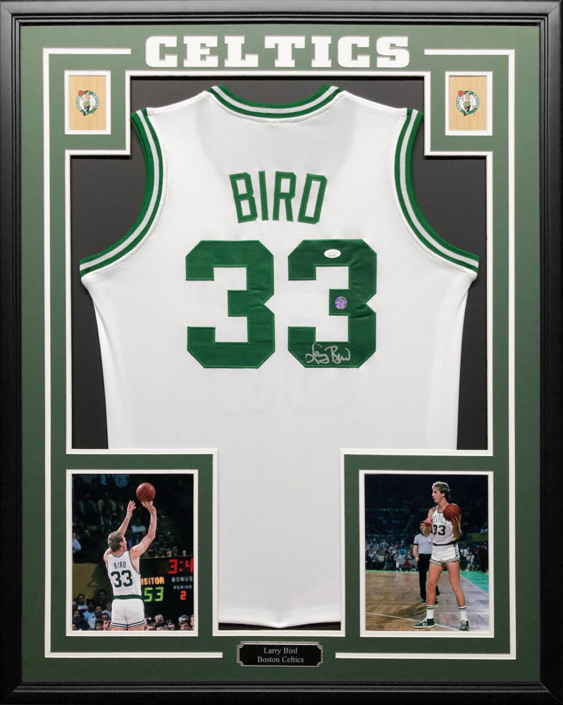 larry bird signed jersey framed