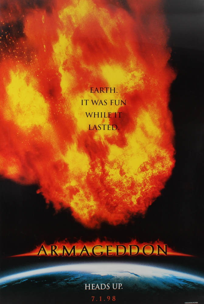 "Armageddon" 27x40 Original Teaser Movie Poster at PristineAuction.com "Armageddon" 27x40 Original Teaser Movie Poster at PristineAuction.com