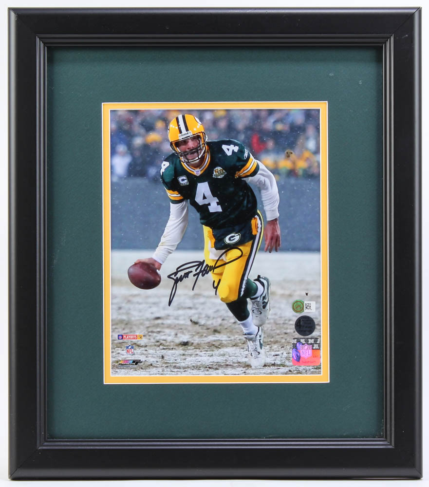 Brett Favre Signed Packers 14.5x16.5 Custom Framed Photo Display (Favre COA & Sports Memorabilia Hologram) at PristineAuction.com Brett Favre Signed Packers 14.5x16.5 Custom Framed Photo Display (Favre COA & Sports Memorabilia Hologram) at PristineAuction.com