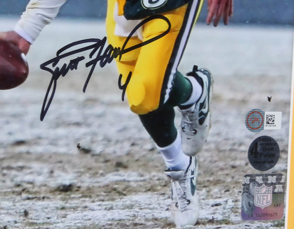 Brett Favre Signed Packers 14.5x16.5 Custom Framed Photo Display (Favre COA & Sports Memorabilia Hologram) at PristineAuction.com Brett Favre Signed Packers 14.5x16.5 Custom Framed Photo Display (Favre COA & Sports Memorabilia Hologram) at PristineAuction.com