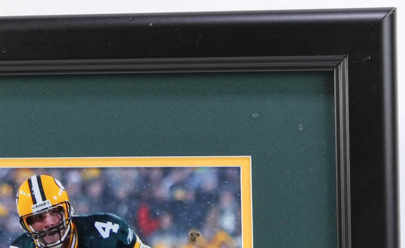 Brett Favre Signed Packers 14.5x16.5 Custom Framed Photo Display (Favre COA & Sports Memorabilia Hologram) at PristineAuction.com Brett Favre Signed Packers 14.5x16.5 Custom Framed Photo Display (Favre COA & Sports Memorabilia Hologram) at PristineAuction.com