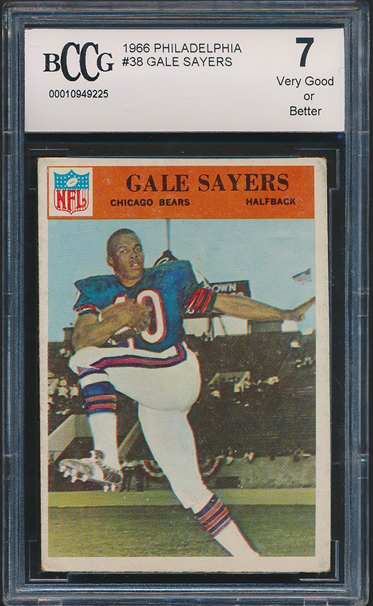Gale Sayers 1966 Philadelphia #38 RC (BCCG 7) at PristineAuction.com Gale Sayers 1966 Philadelphia #38 RC (BCCG 7) at PristineAuction.com