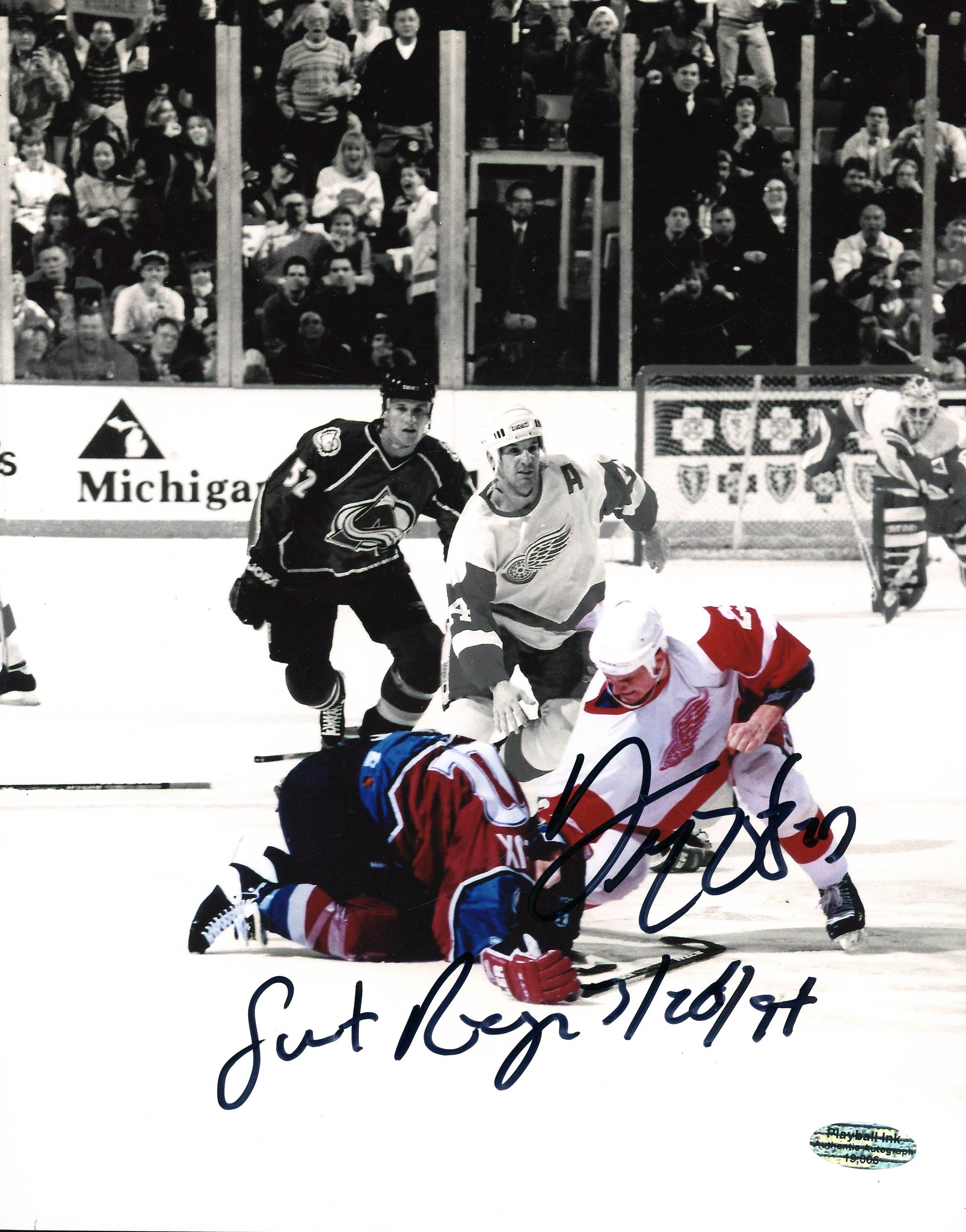 Darren McCarty Signed Red Wings 8x10 Photo Inscribed "Sweet Revenge" & "3 - 26 - 97" (PSA COA) at PristineAuction.com Darren McCarty Signed Red Wings 8x10 Photo Inscribed "Sweet Revenge" & "3 - 26 - 97" (PSA COA) at PristineAuction.com
