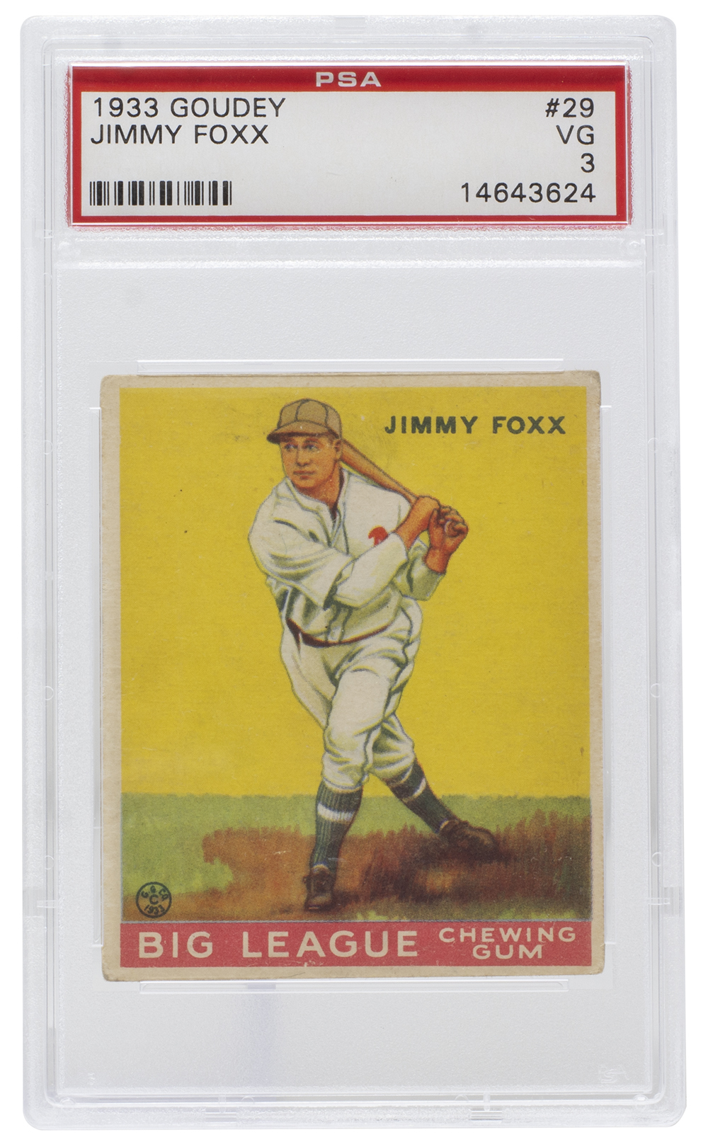 Jimmy Foxx 1933 Goudey #154 (PSA 3) at PristineAuction.com Jimmy Foxx 1933 Goudey #154 (PSA 3) at PristineAuction.com