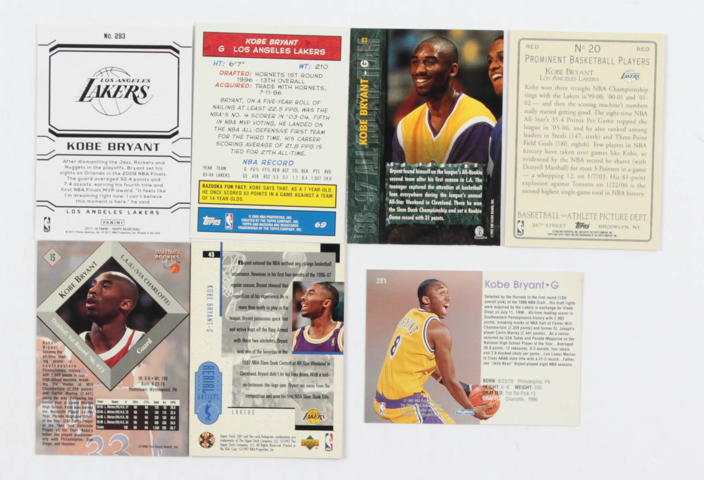 1996 Score Board Basketball Rookies - #15 Kobe Bryant (RC 1996 Score Board Basketball Rookies - #15 Kobe Bryant (RC