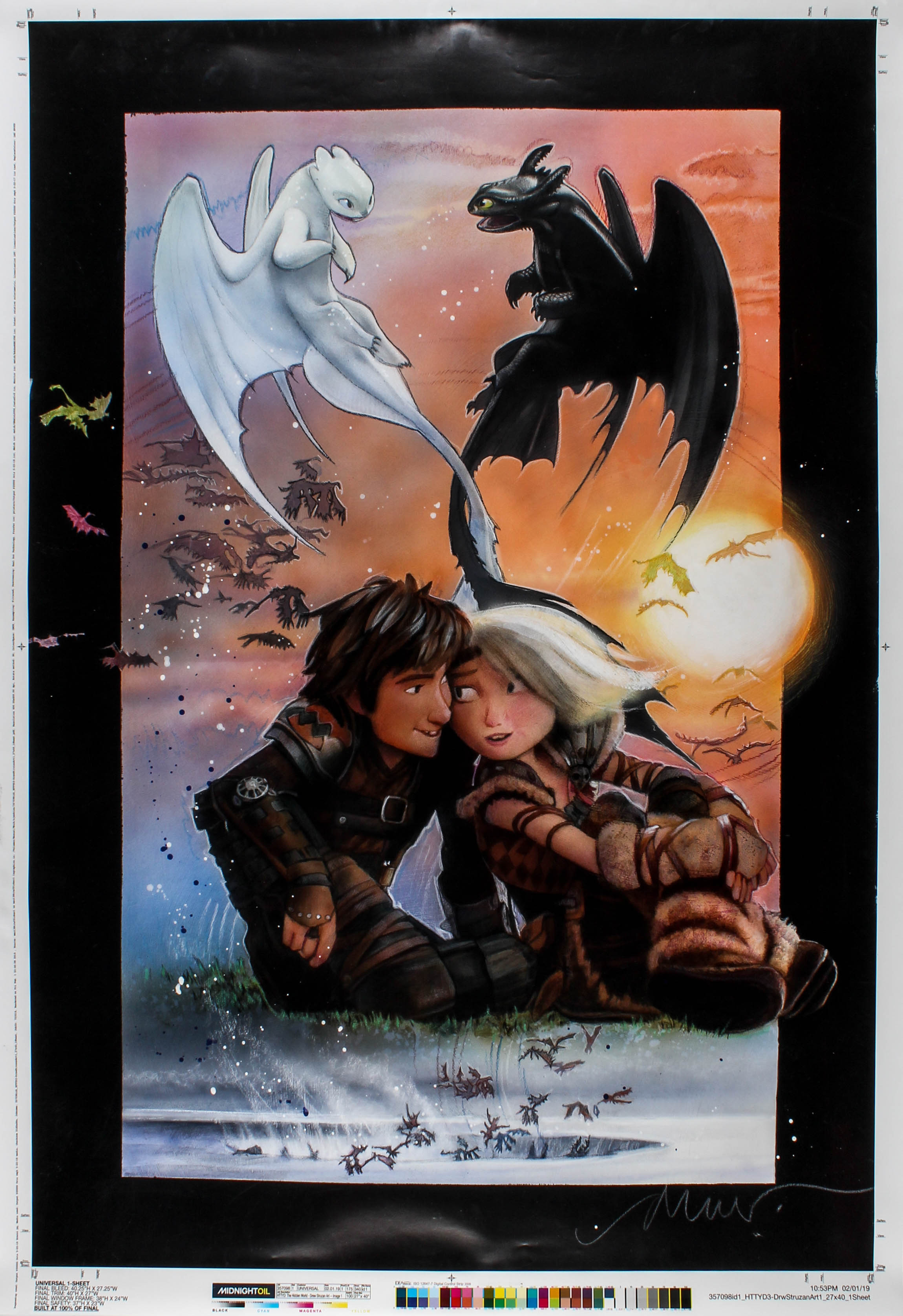 "How to Train Your Dragon: The Hidden World" 29.5x42.5 Limited Edition Collectors Movie Poster at PristineAuction.com "How to Train Your Dragon: The Hidden World" 29.5x42.5 Limited Edition Collectors Movie Poster at PristineAuction.com