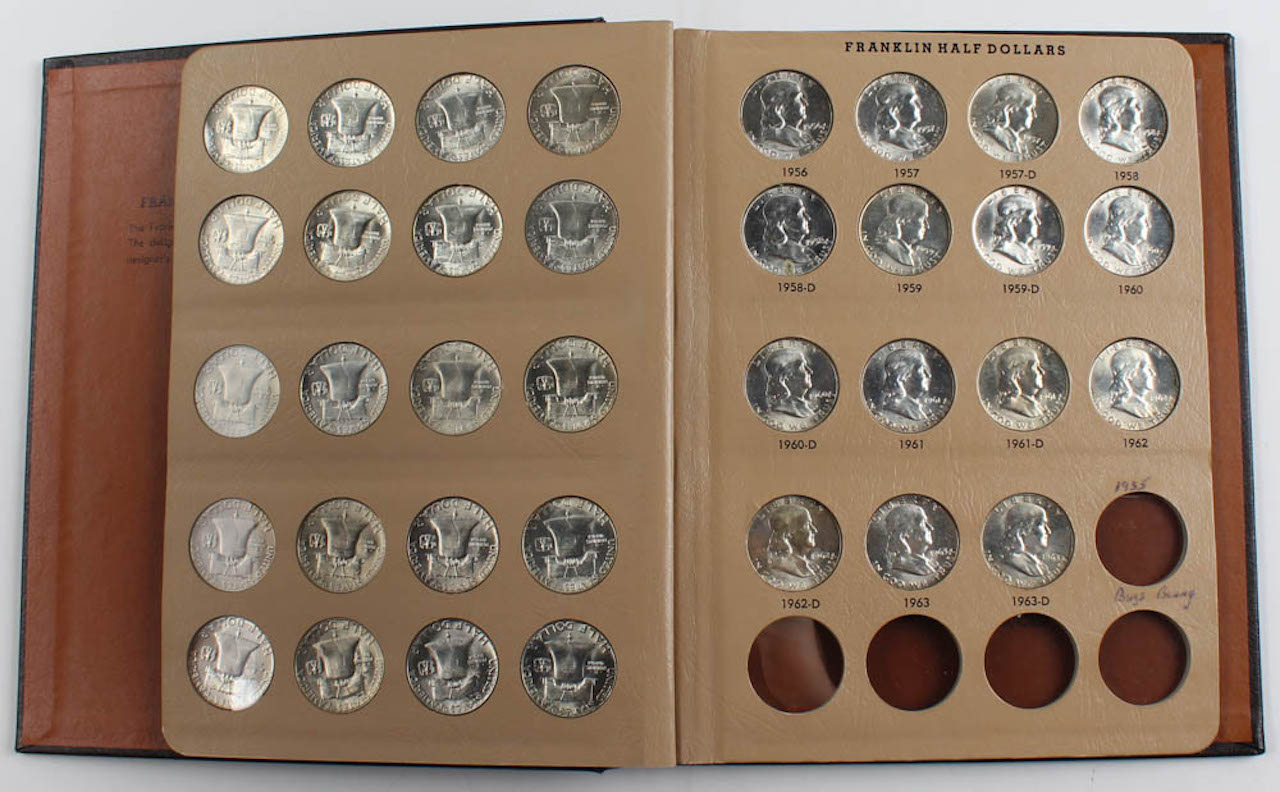 Complete Benjamin Franklin Silver Half-Dollars Collection of (35) Coins with Booklet at PristineAuction.com Complete Benjamin Franklin Silver Half-Dollars Collection of (35) Coins with Booklet at PristineAuction.com