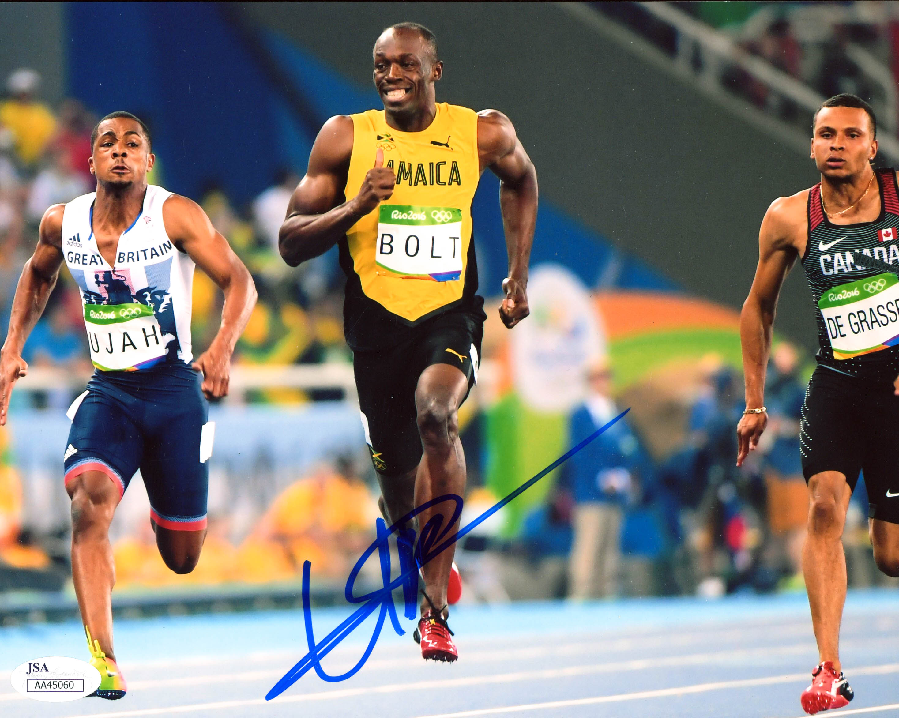 Usain Bolt Signed Team Jamaica 8x10 Photo (JSA COA) at PristineAuction.com Usain Bolt Signed Team Jamaica 8x10 Photo (JSA COA) at PristineAuction.com