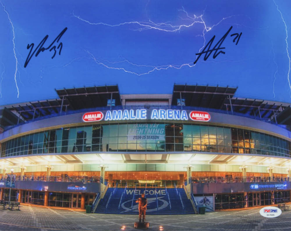 Yanni Gourde & Anthony Cirrelli Signed Lightning 11x14 Photo (PSA COA) at PristineAuction.com Yanni Gourde & Anthony Cirrelli Signed Lightning 11x14 Photo (PSA COA) at PristineAuction.com