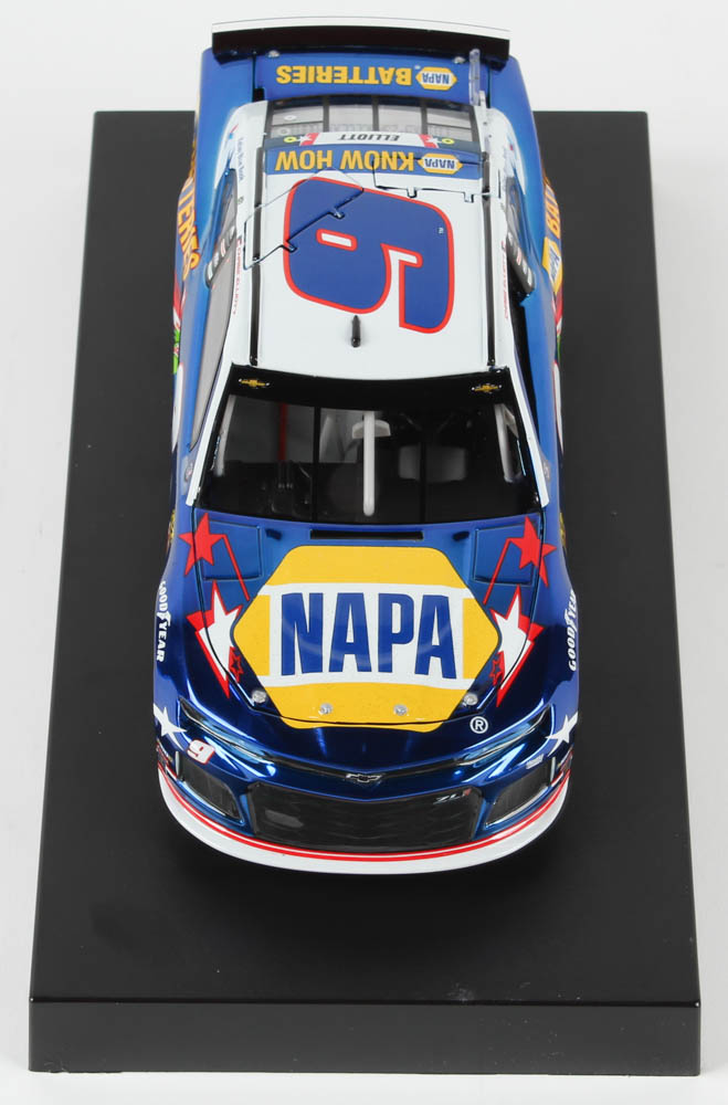 Chase Elliott 2019 NASCAR #9 NAPA Batteries Patriotic - Color Chrome - 1:24 Premium Action Diecast Car at PristineAuction.com Chase Elliott 2019 NASCAR #9 NAPA Batteries Patriotic - Color Chrome - 1:24 Premium Action Diecast Car at PristineAuction.com