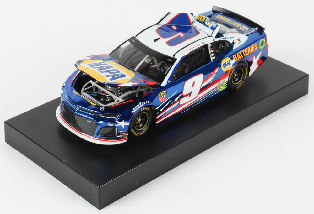 Chase Elliott 2019 NASCAR #9 NAPA Batteries Patriotic - Color Chrome - 1:24 Premium Action Diecast Car at PristineAuction.com Chase Elliott 2019 NASCAR #9 NAPA Batteries Patriotic - Color Chrome - 1:24 Premium Action Diecast Car at PristineAuction.com