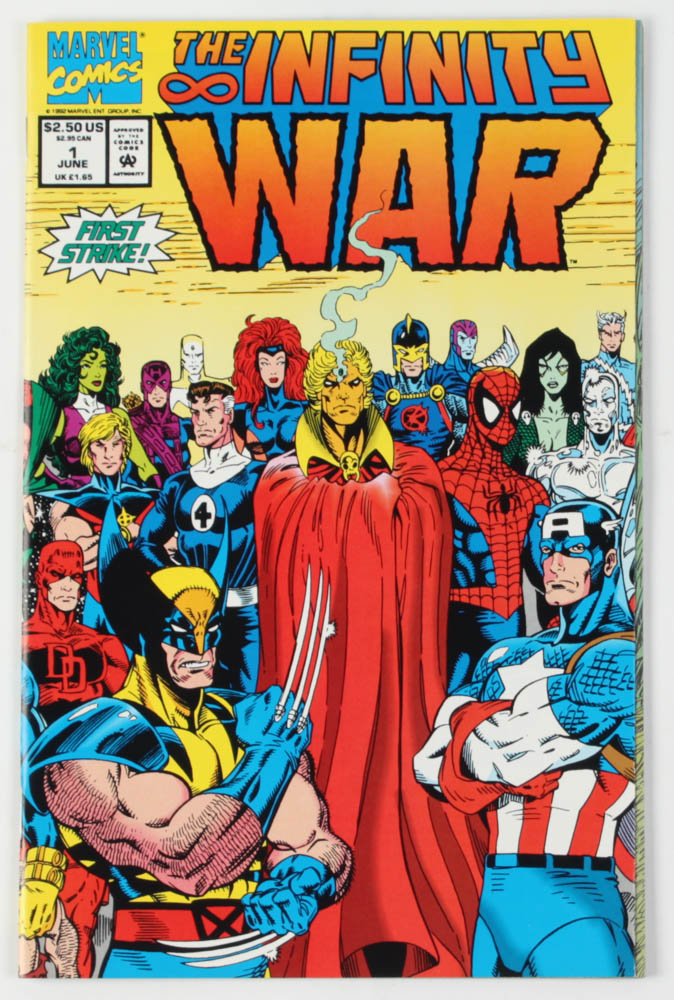 1992 "The Infinity War" Issue #1 Marvel Comic Book at PristineAuction.com 1992 "The Infinity War" Issue #1 Marvel Comic Book at PristineAuction.com