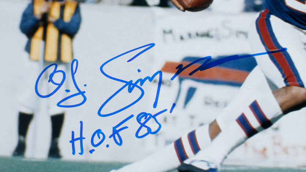 O. J. Simpson Signed Bills 16x20 Photo Inscribed "HOF 85" (JSA COA) at PristineAuction.com O. J. Simpson Signed Bills 16x20 Photo Inscribed "HOF 85" (JSA COA) at PristineAuction.com