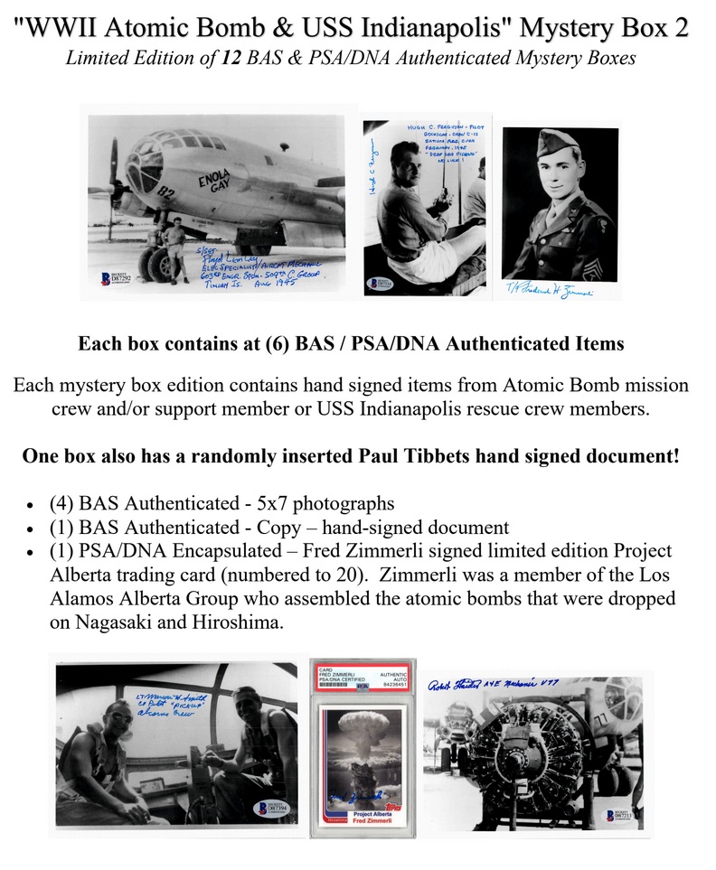 "WWII Atomic Bomb & USS Indianapolis" Mystery Box 2 at PristineAuction.com "WWII Atomic Bomb & USS Indianapolis" Mystery Box 2 at PristineAuction.com