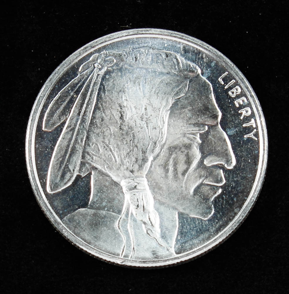 Buffalo / Indian Head .999 One Troy Ounce Fine Silver Bullion Round at PristineAuction.com Buffalo / Indian Head .999 One Troy Ounce Fine Silver Bullion Round at PristineAuction.com