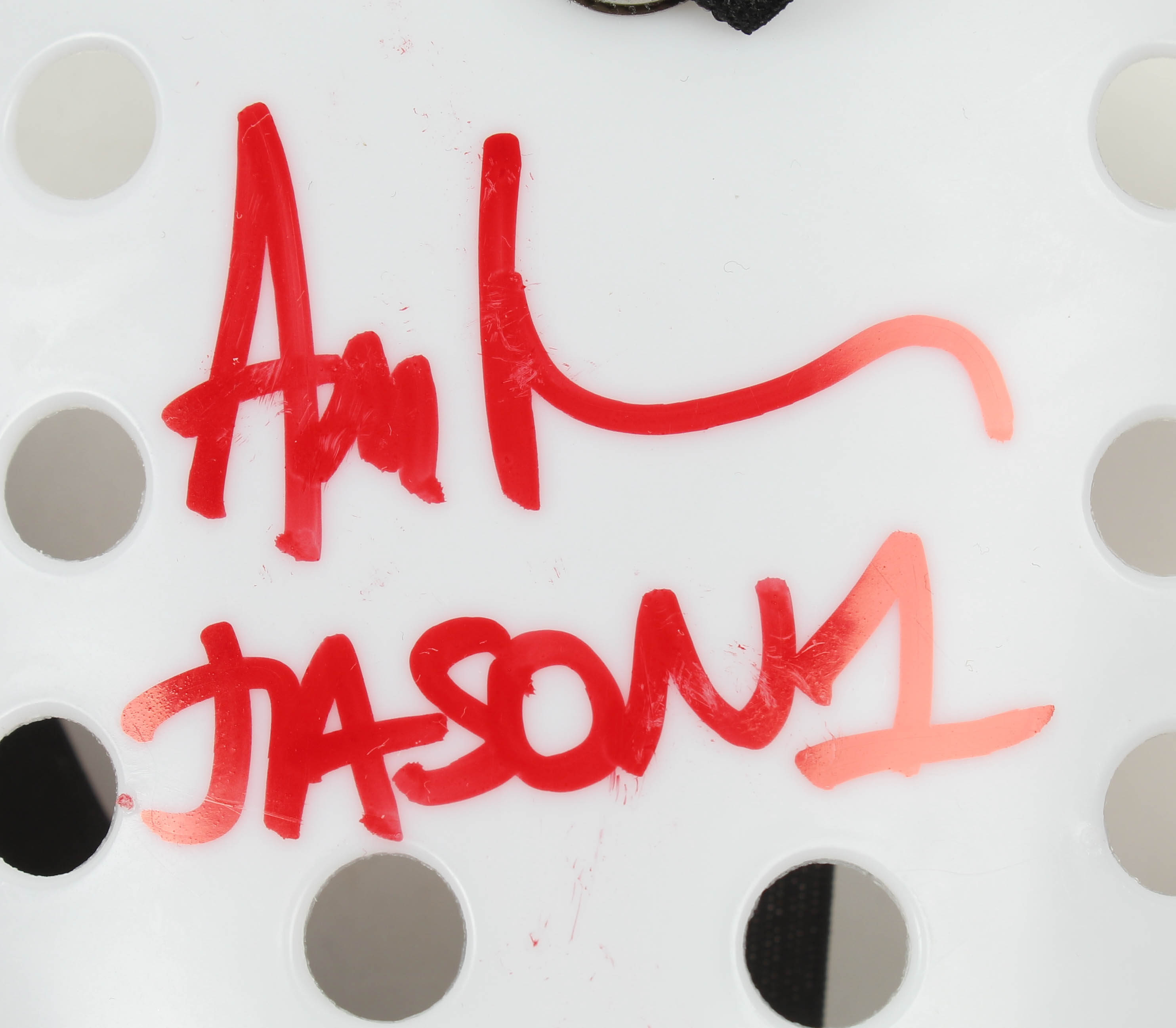 Ari Lehman Signed "Friday the 13th" Mask Inscribed "Jason 1", "F13" & "1980" (Lehman Hologram) at PristineAuction.com Ari Lehman Signed "Friday the 13th" Mask Inscribed "Jason 1", "F13" & "1980" (Lehman Hologram) at PristineAuction.com