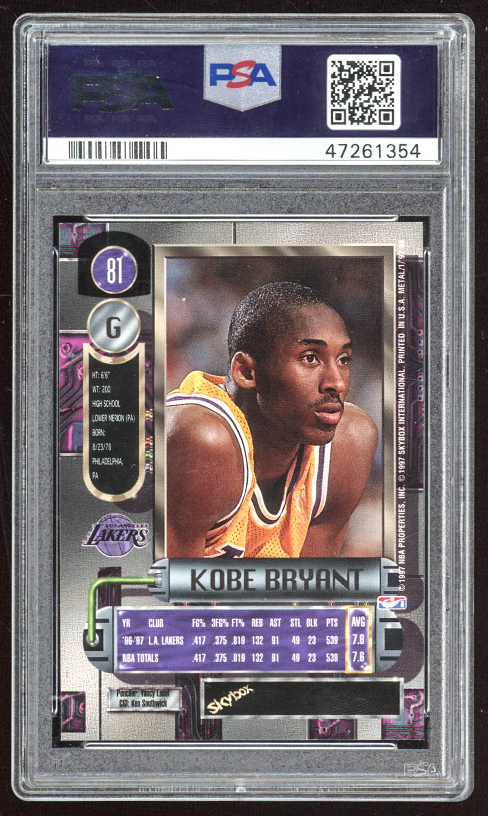 Kobe Bryant 1997-98 Metal Universe #81 (PSA 8) at PristineAuction.com Kobe Bryant 1997-98 Metal Universe #81 (PSA 8) at PristineAuction.com