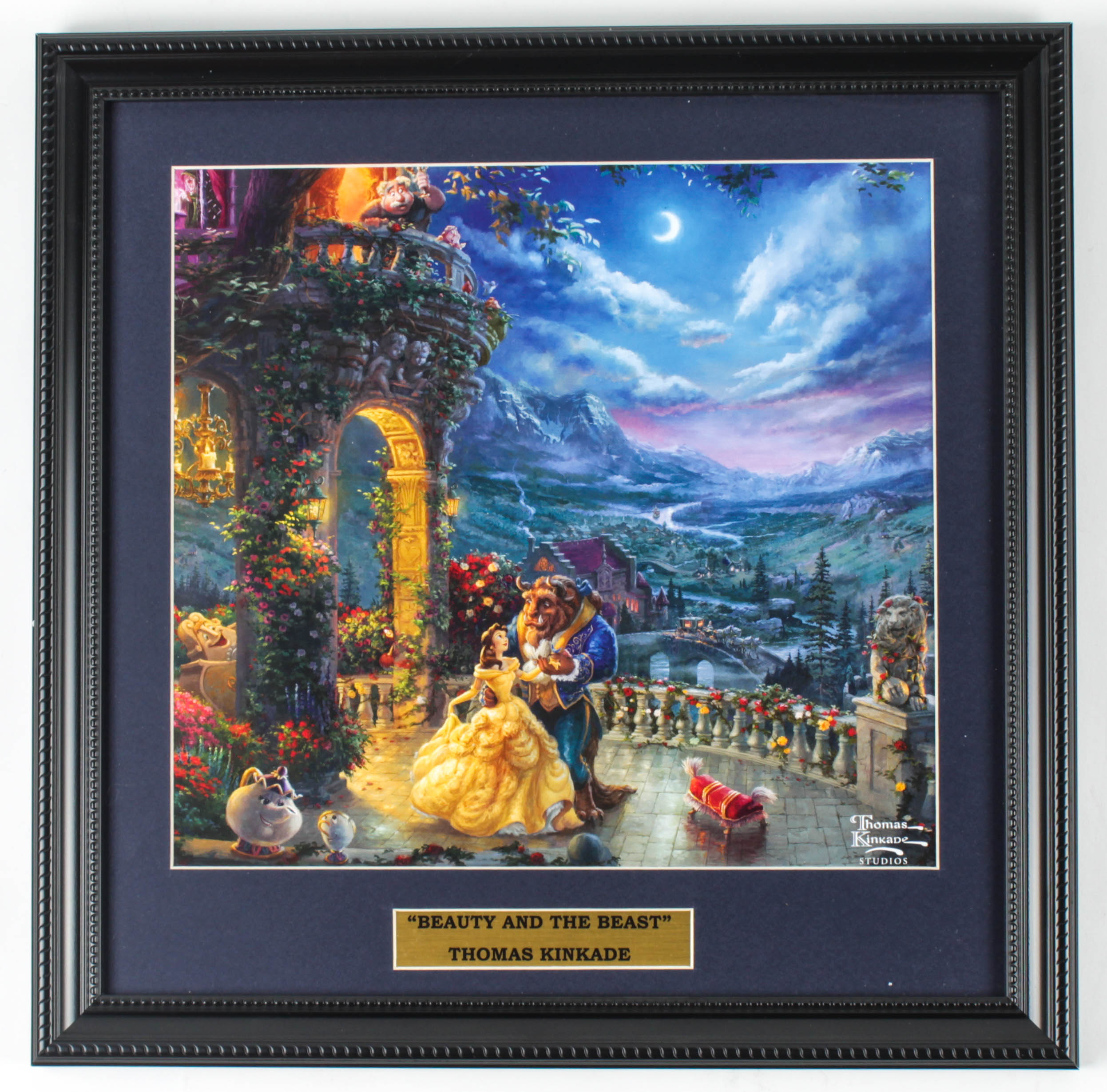 Thomas Kinkade "Beauty & The Beast" 15.5x15.5 Custom Framed Print Display at PristineAuction.com Thomas Kinkade "Beauty & The Beast" 15.5x15.5 Custom Framed Print Display at PristineAuction.com