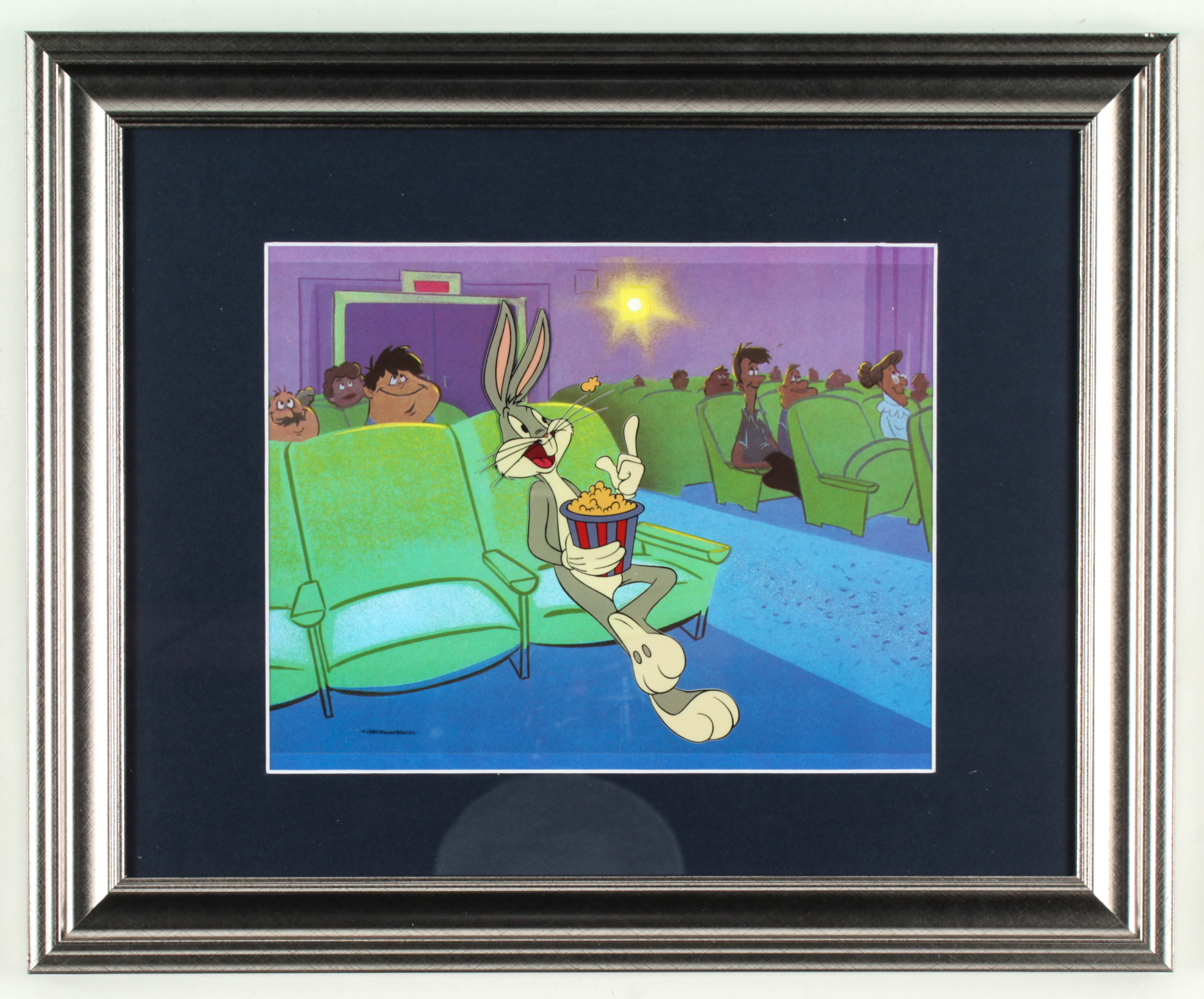 Warner Bros. "Bugs Bunny At The Movies" 13x16 Custom Framed Animation Serigraph Display at PristineAuction.com Warner Bros. "Bugs Bunny At The Movies" 13x16 Custom Framed Animation Serigraph Display at PristineAuction.com